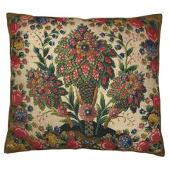 Circa 1850 Antique Needlepoint Tapestry Pillow