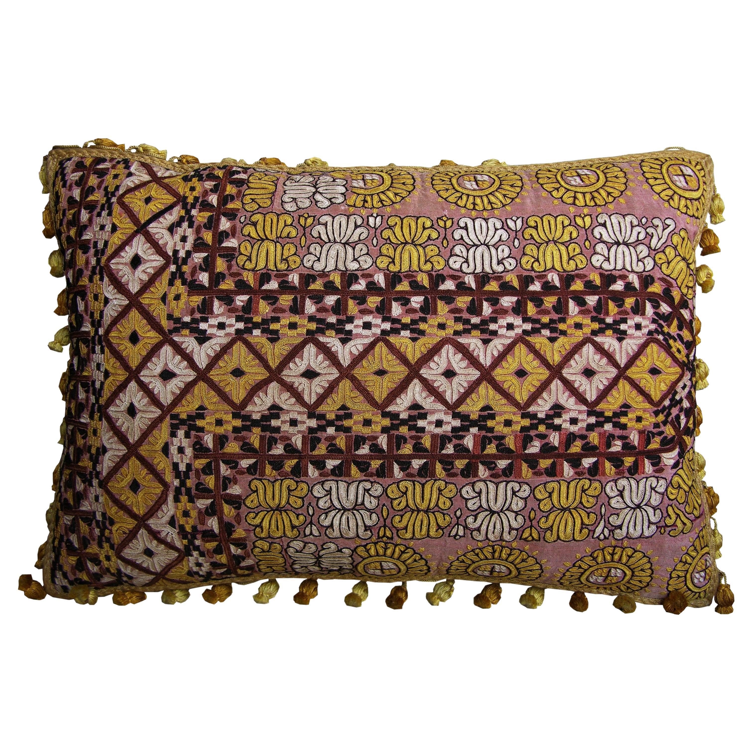 Circa 1850 Antique Uzbak Pillow For Sale