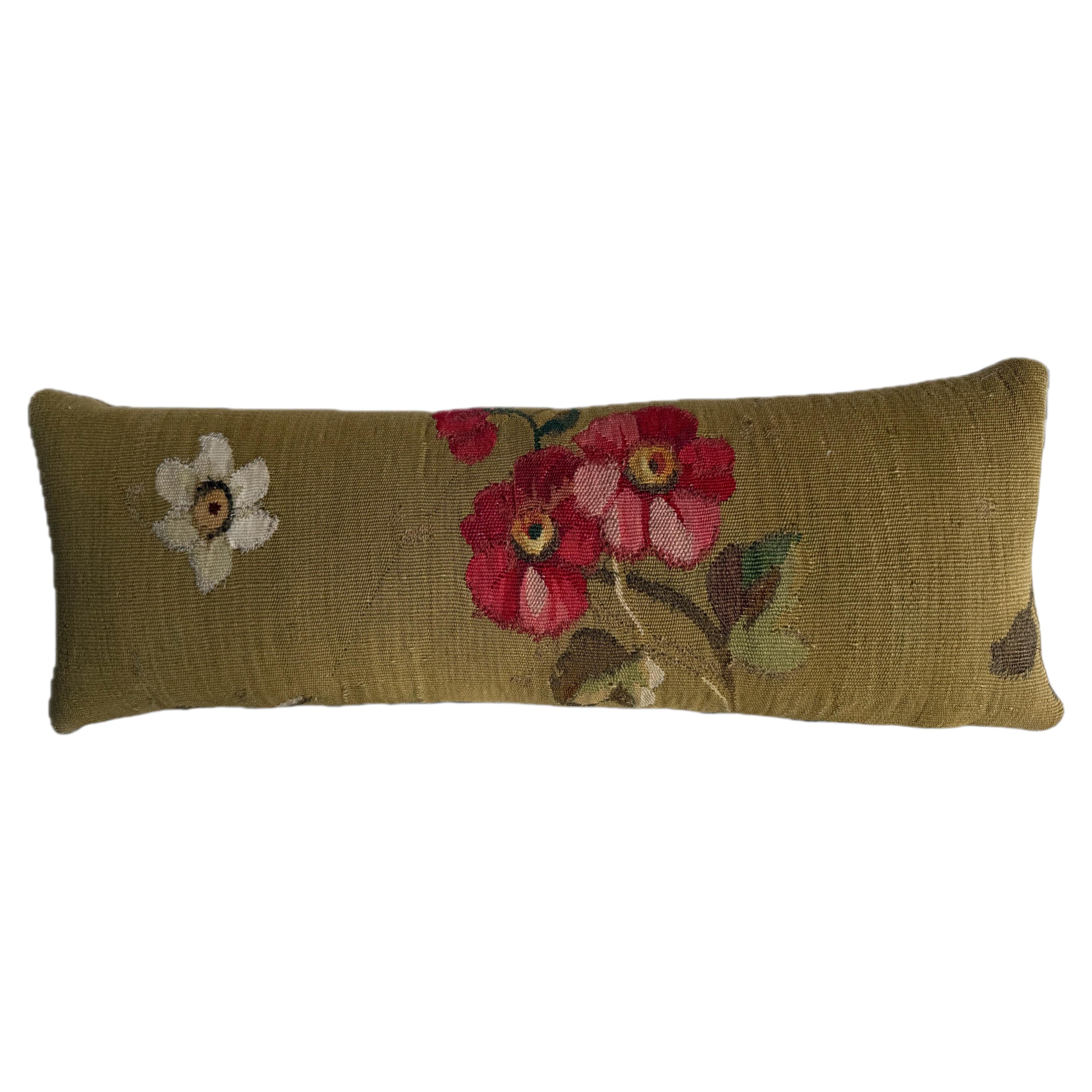 Cuscino con arazzo francese di Aubusson, risalente al 1850 circa