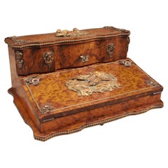 Circa 1850 French Burl Elm and Brass Mounted "Ecritoire" Traveling Desk