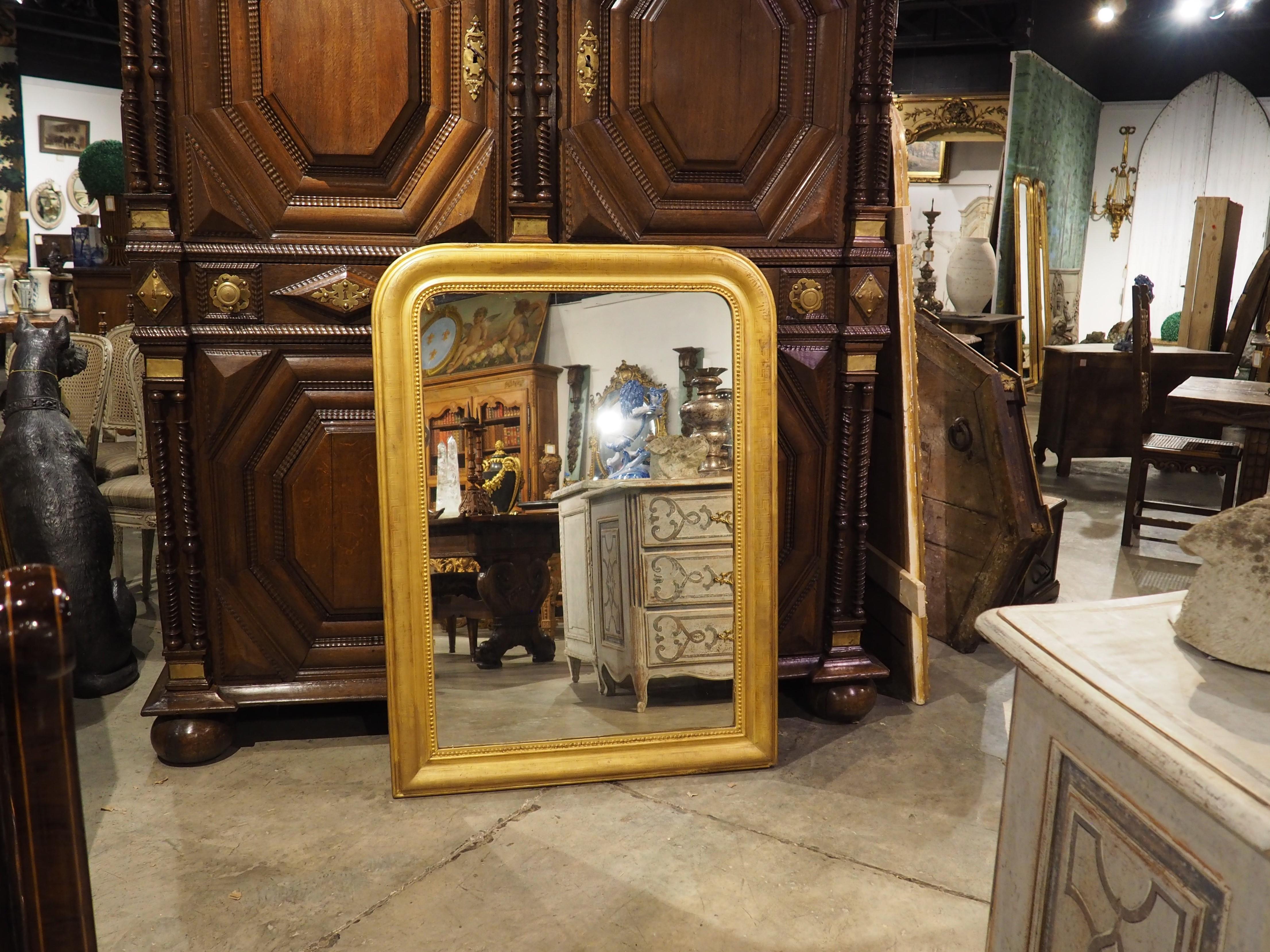 Miroir Louis Philippe français en or avec motif de clé grecque datant d'environ 1850 en vente 6