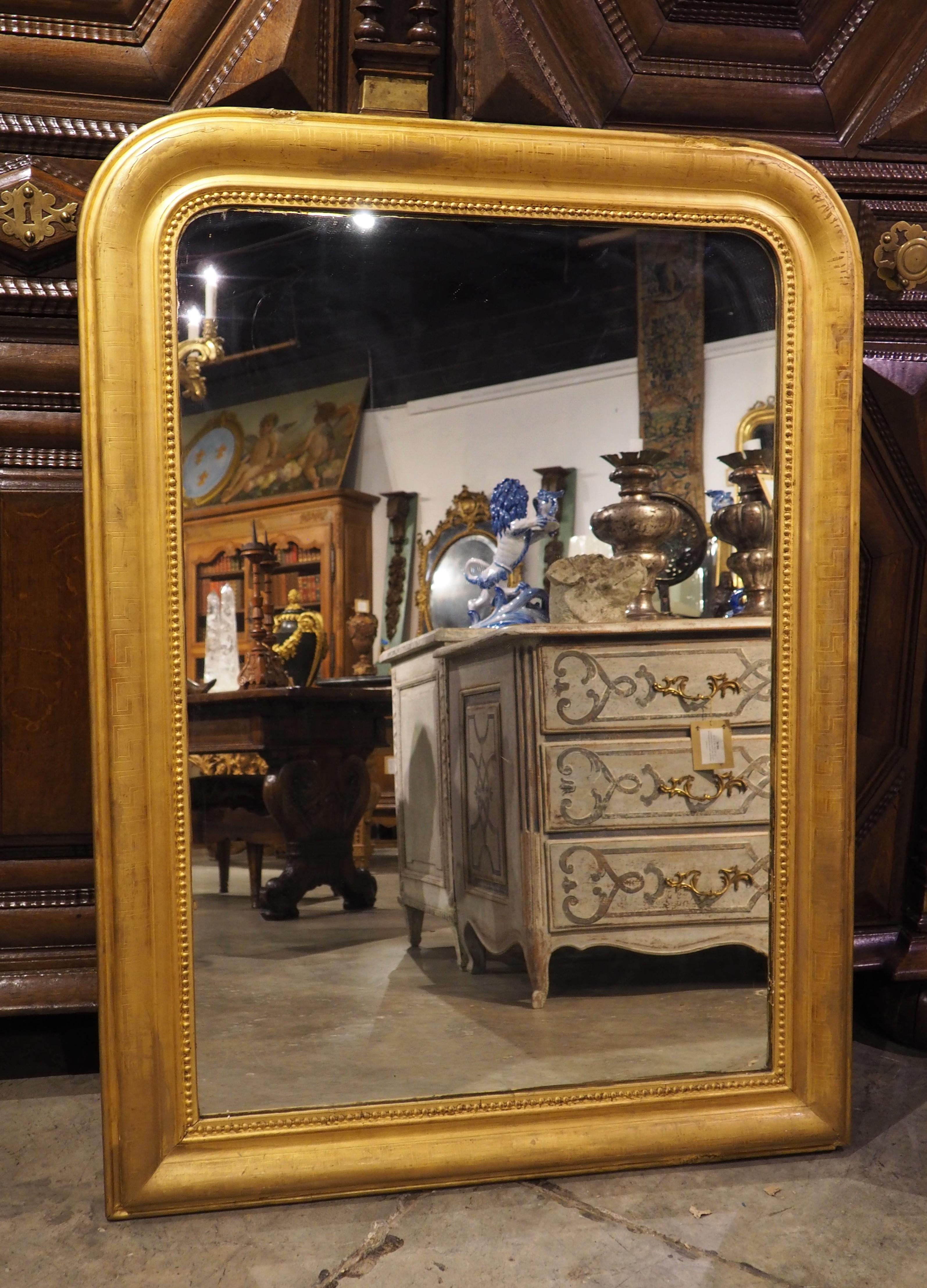 Miroir Louis Philippe français en or avec motif de clé grecque datant d'environ 1850 en vente 7