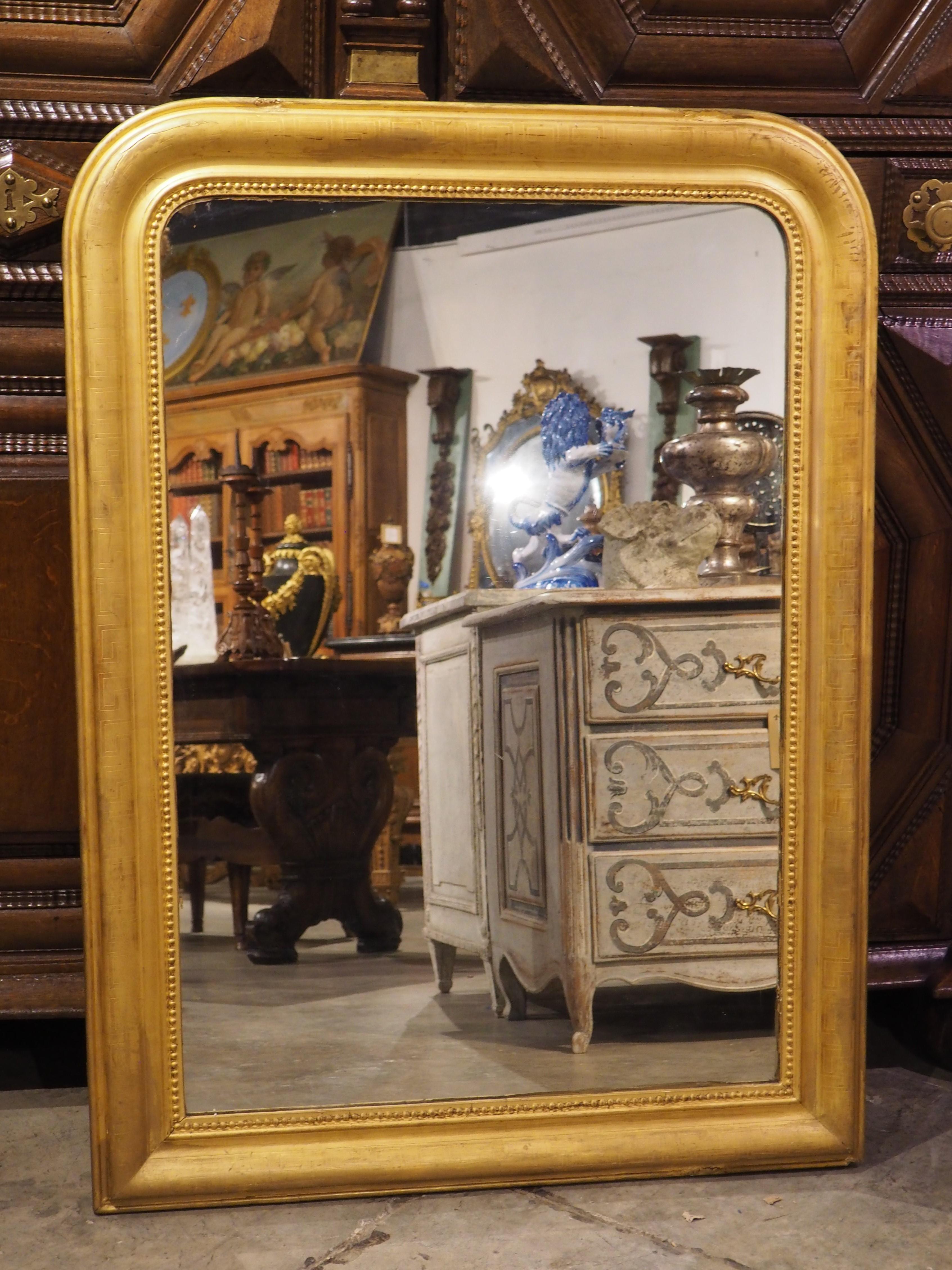 Miroir Louis Philippe français en or avec motif de clé grecque datant d'environ 1850 en vente 9