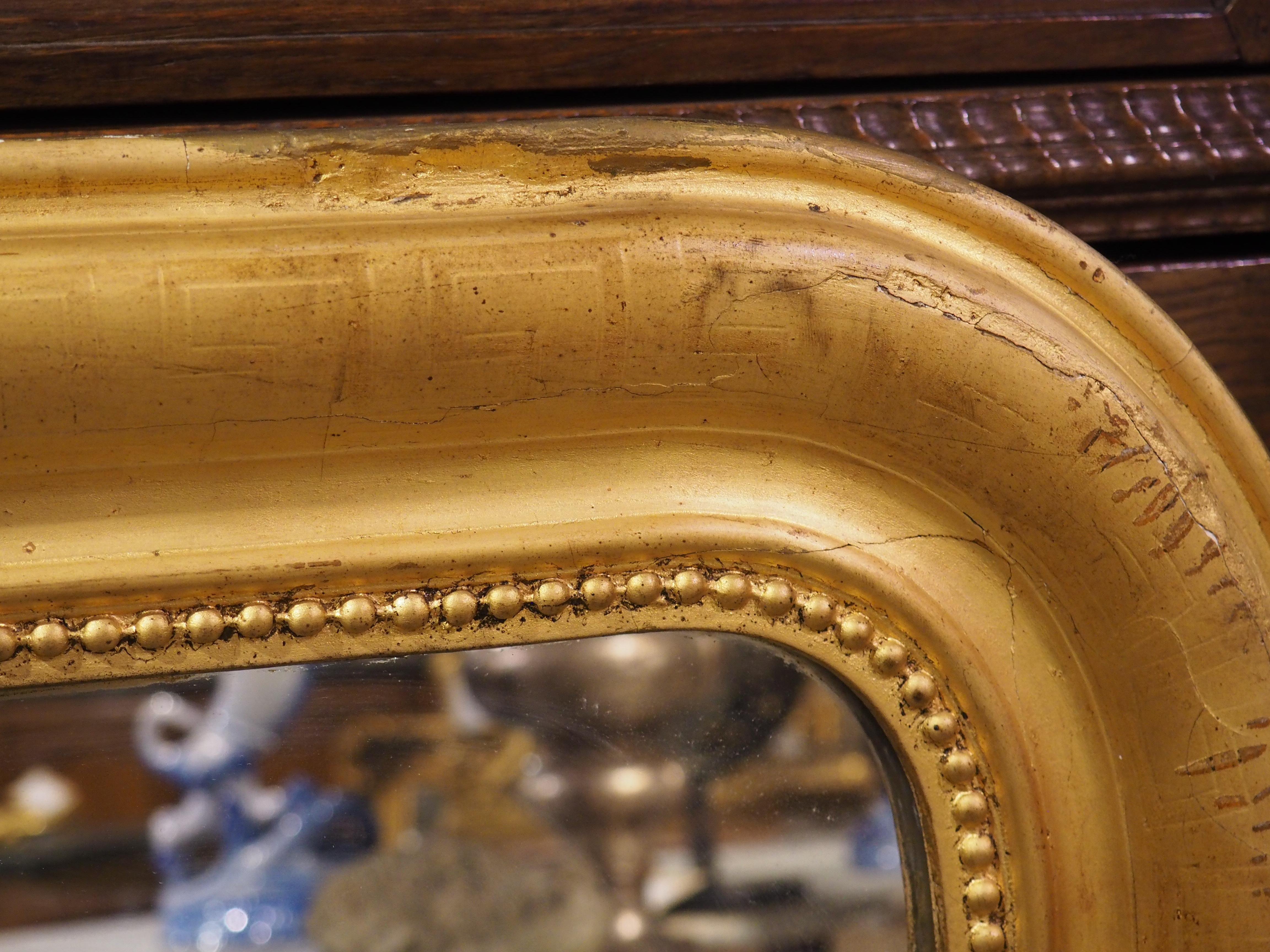 Miroir Louis Philippe français en or avec motif de clé grecque datant d'environ 1850 Bon état - En vente à Dallas, TX