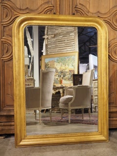 Circa 1850 French Gold Louis Philippe Mirror with Greek Key Motif