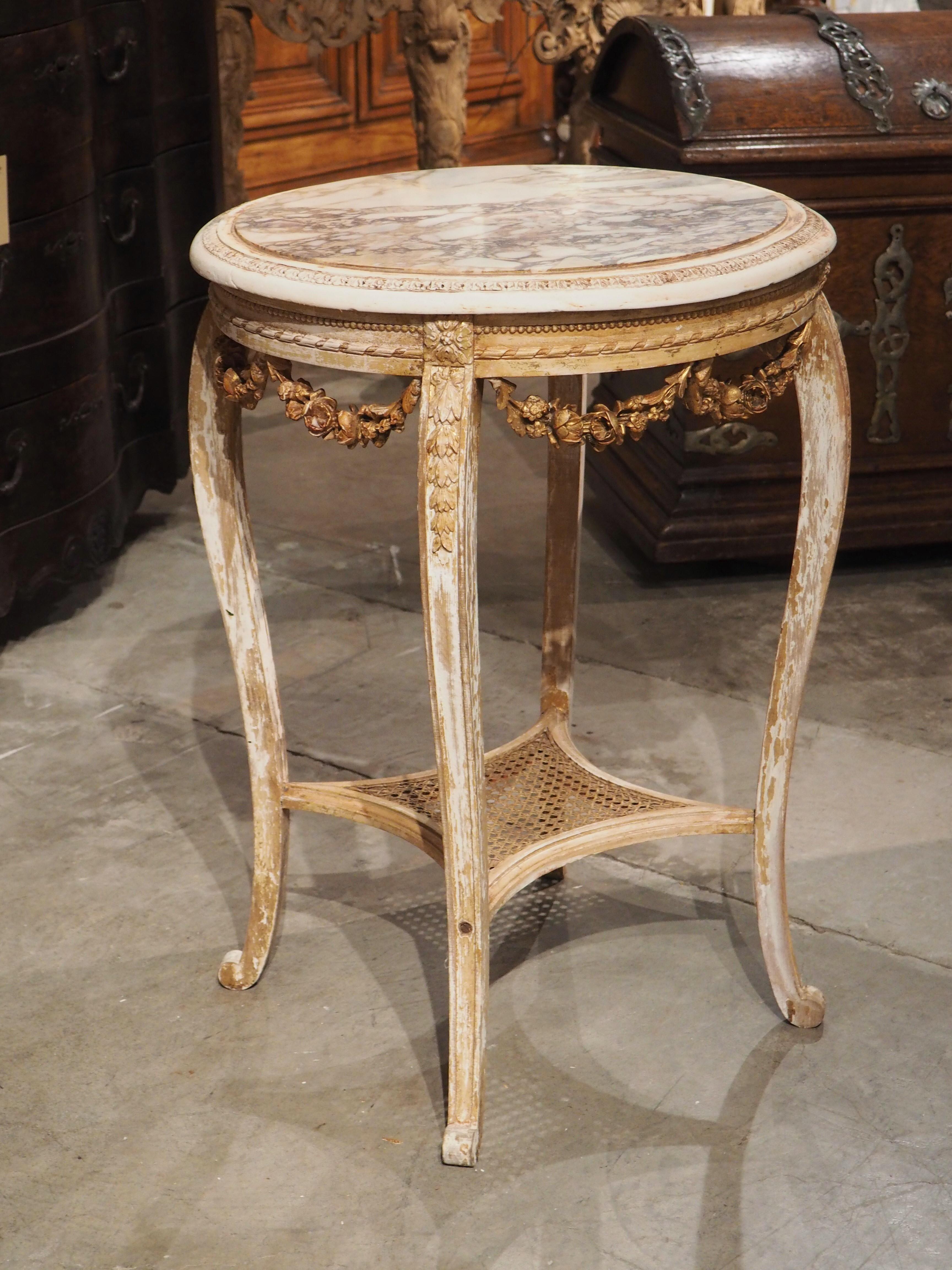 circa 1850 French Parcel Gilt Napoleon III Side Table with Breche Marble Top 12