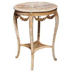circa 1850 French Parcel Gilt Napoleon III Side Table with Breche Marble Top