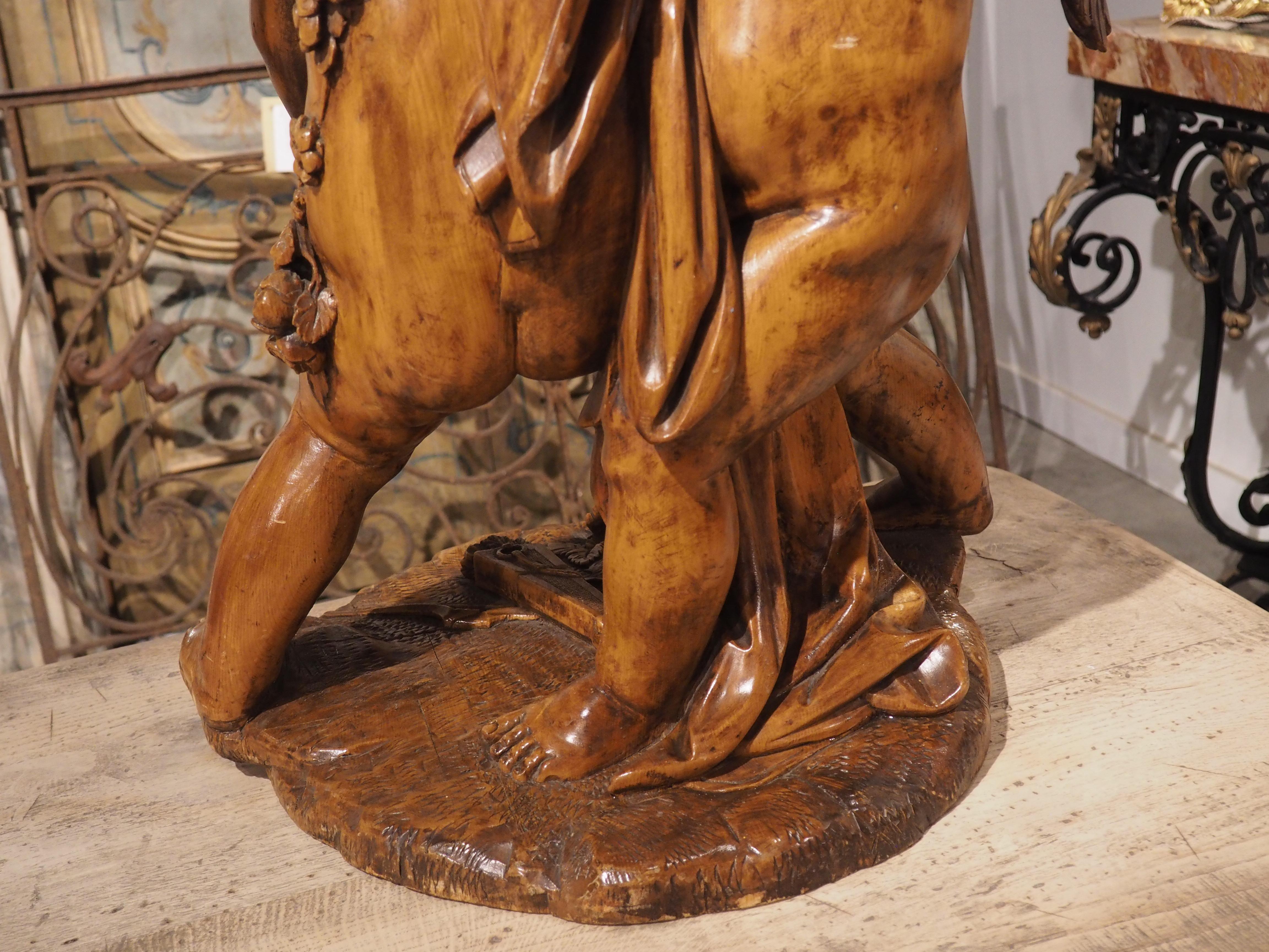 French Sculpture of Two Cupids Contesting a Heart, After E. Falconet, circa 1850 For Sale 6