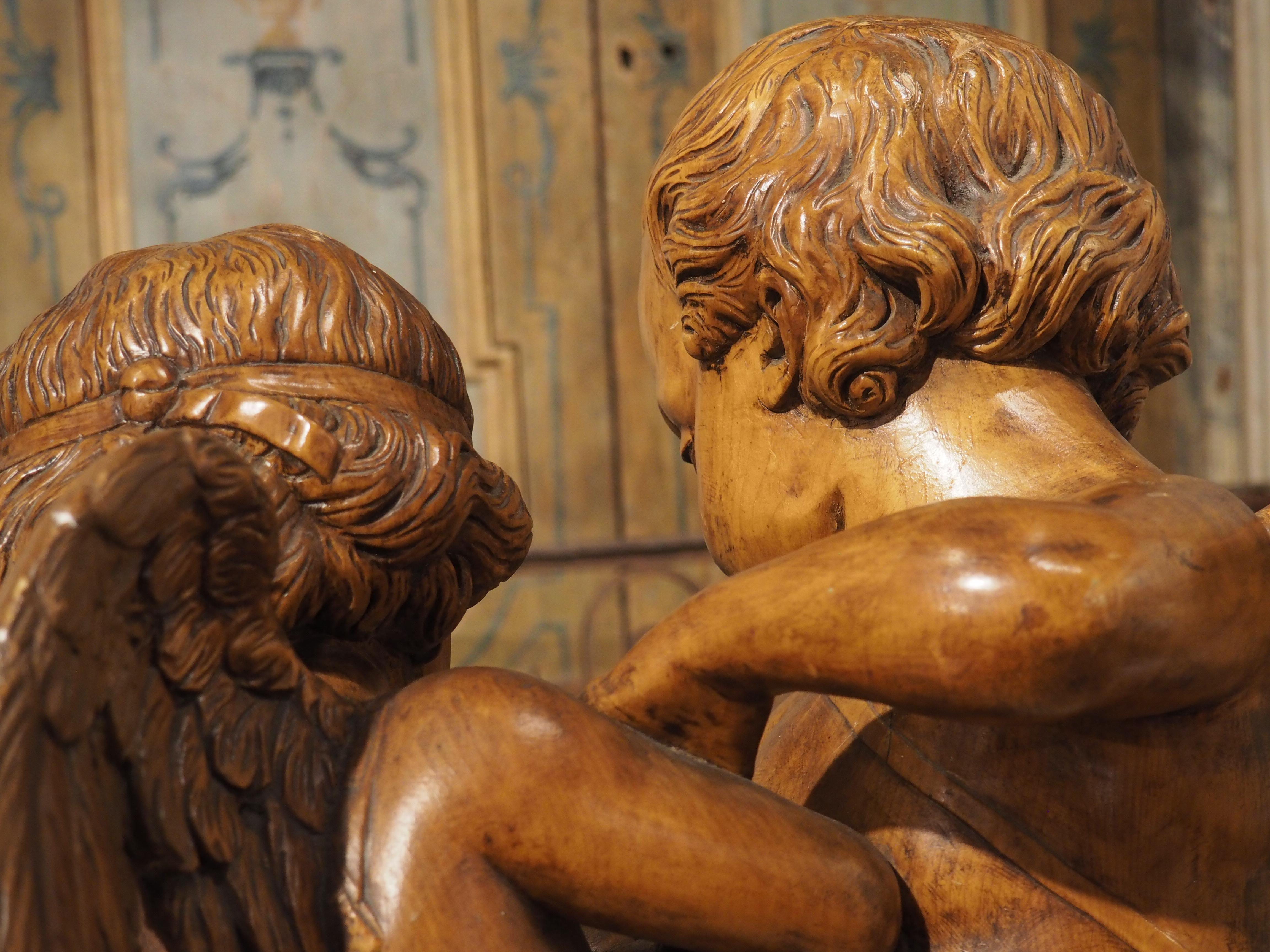 Sculpture française représentant deux cupidons se disputant un cœur, d'après E. Falconet, vers 1850 en vente 10