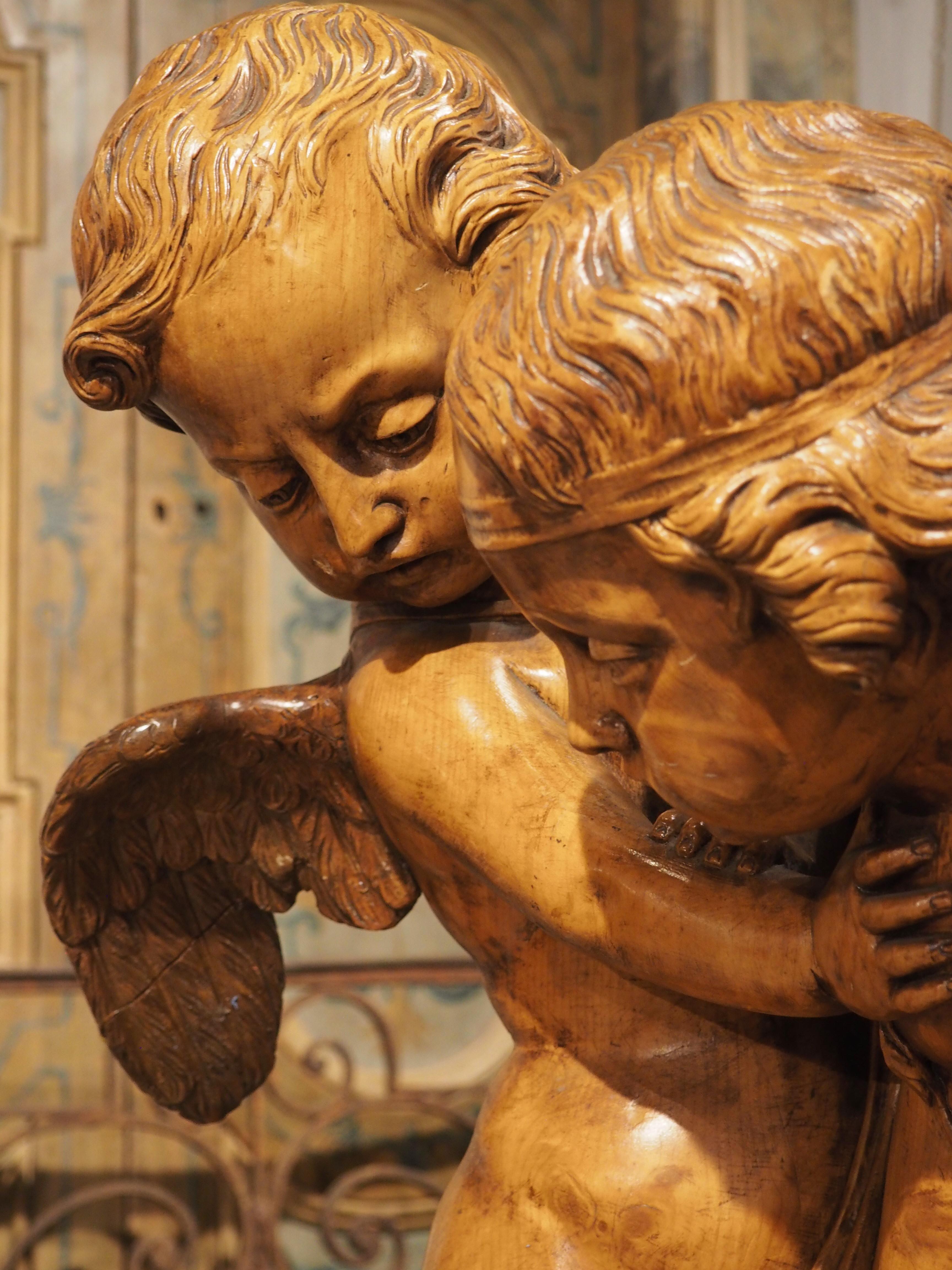 Sculpture française représentant deux cupidons se disputant un cœur, d'après E. Falconet, vers 1850 en vente 11