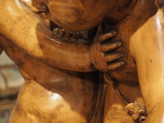 Sculpture française représentant deux cupidons se disputant un cœur, d'après E. Falconet, vers 1850