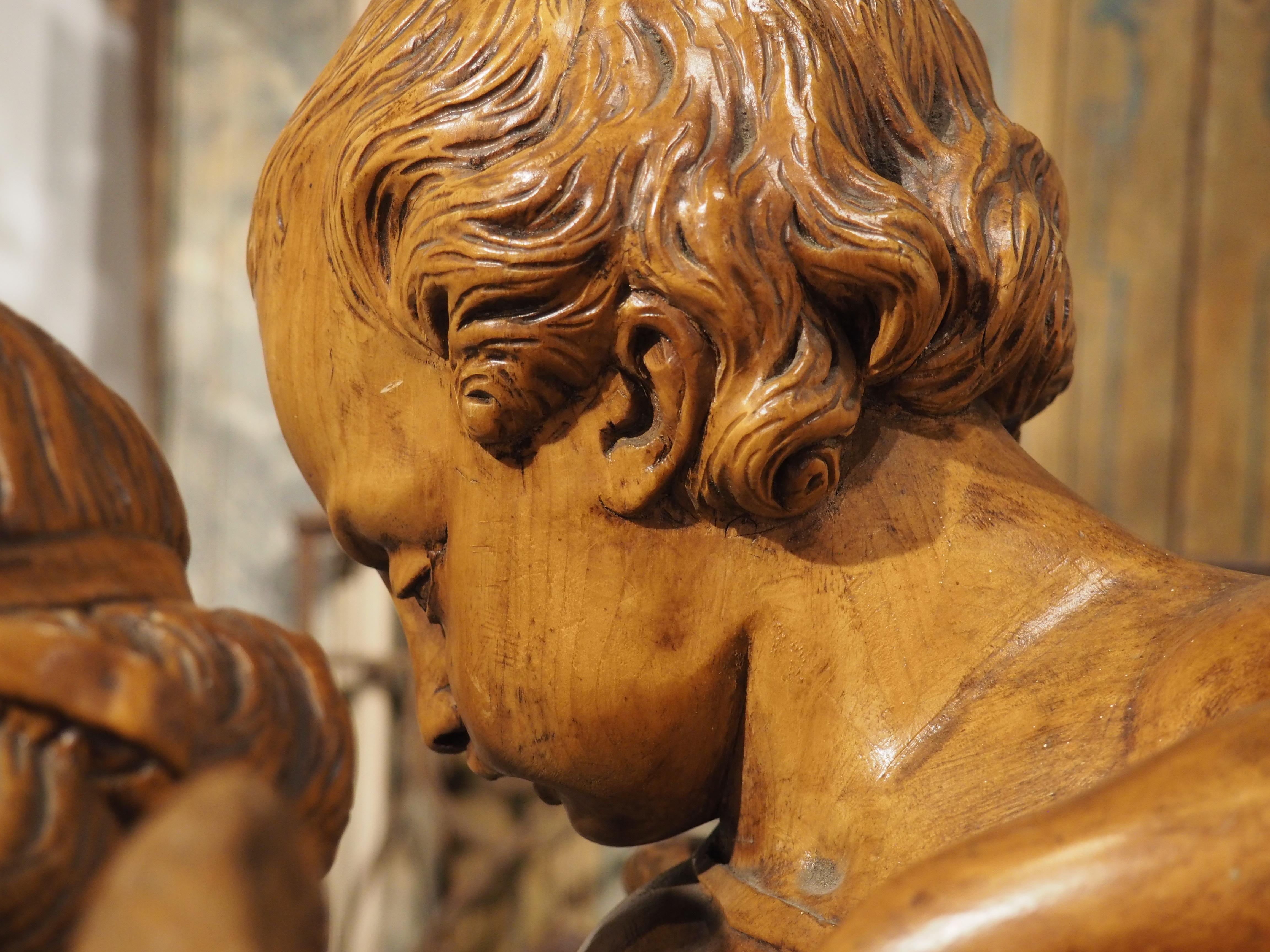 Scultura francese di due amorini che si contendono un cuore, dopo E. Falconet, 1850 ca. in vendita 13
