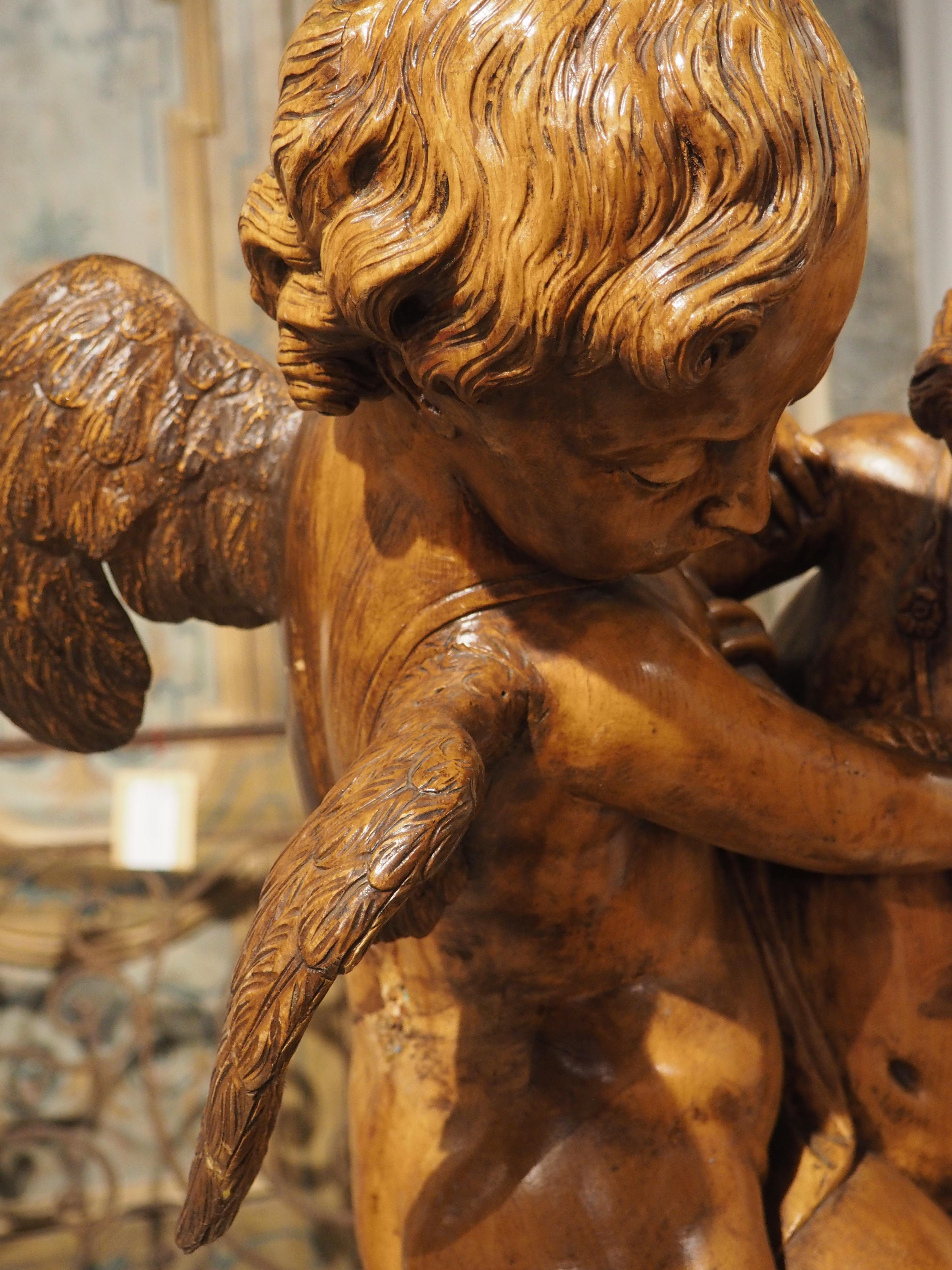 French Sculpture of Two Cupids Contesting a Heart, After E. Falconet, circa 1850 For Sale 1