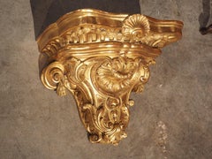 Circa 1850 Hand Carved Giltwood Wall Bracket from France