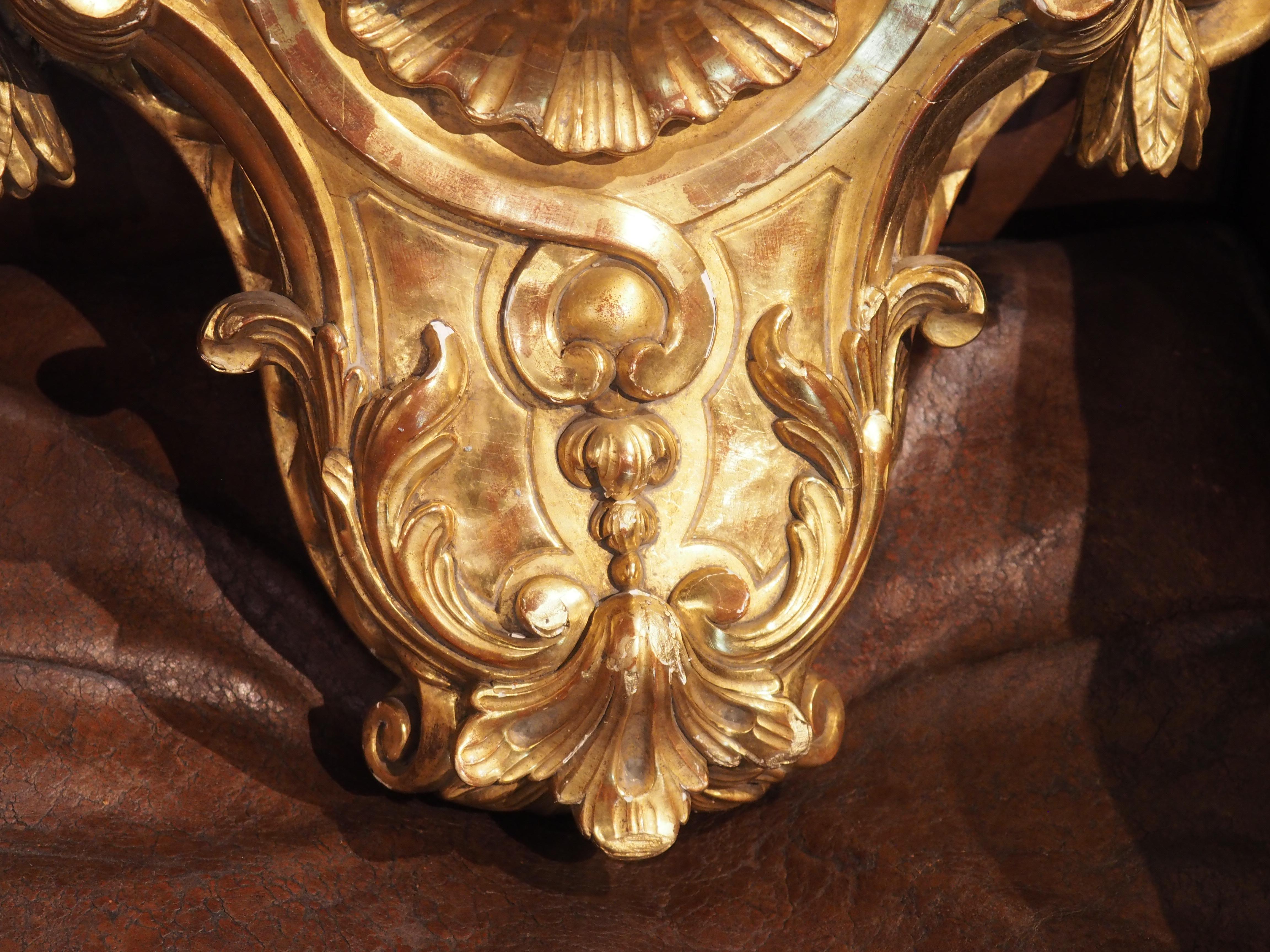 19th Century Circa 1850 Hand Carved Giltwood Wall Bracket from France For Sale