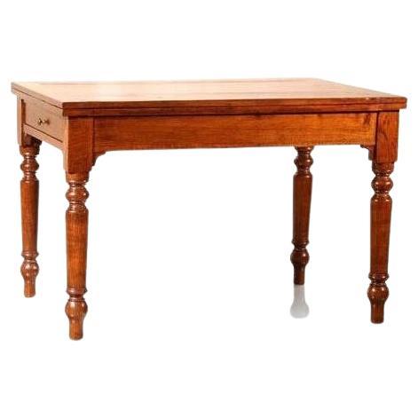 Circa 1850, Italian Chestnut Extendable Table For Sale