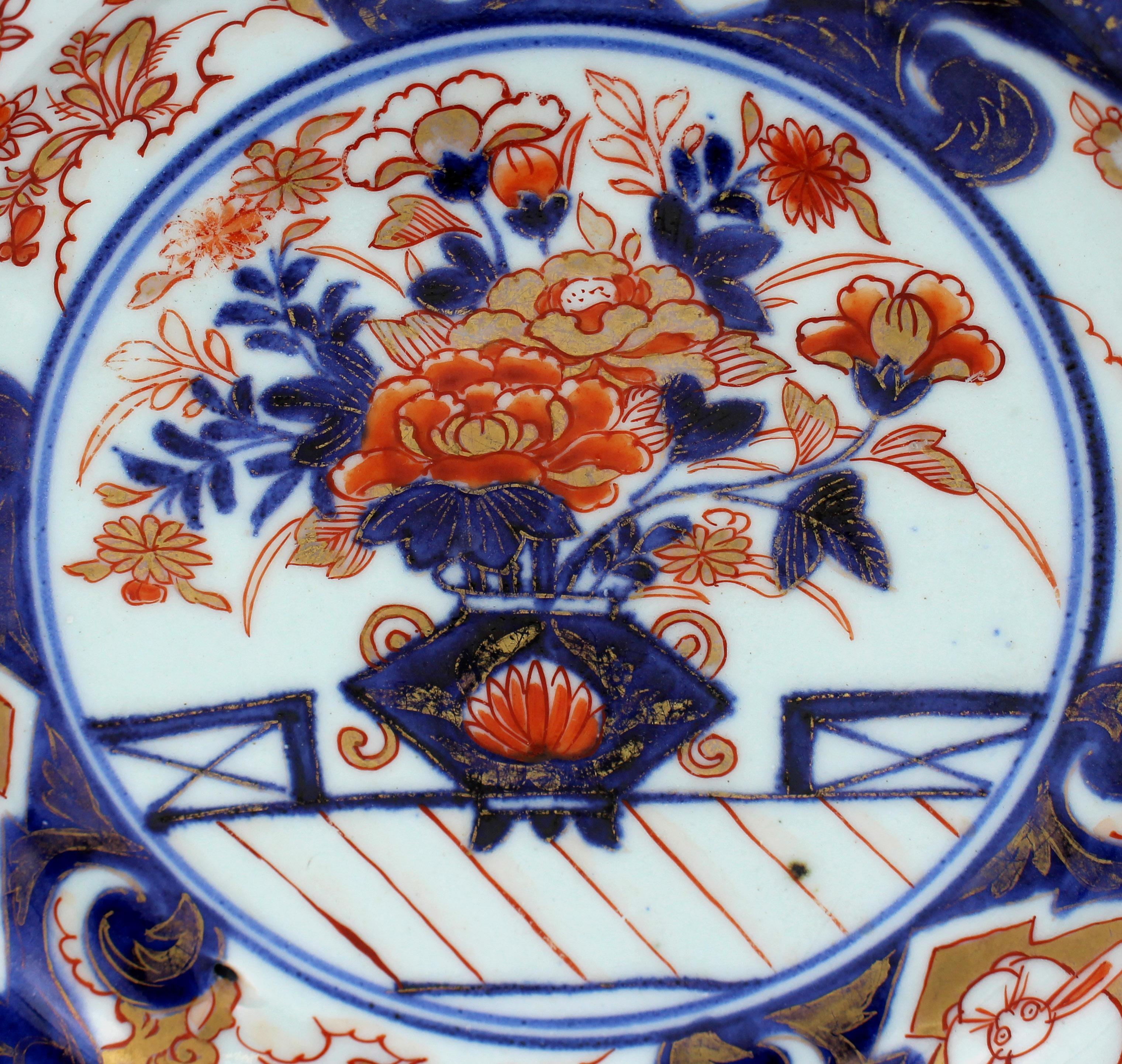 Circa 1850 Japanese Imari Deep Low Bowl or Plate In Good Condition In Chapel Hill, NC