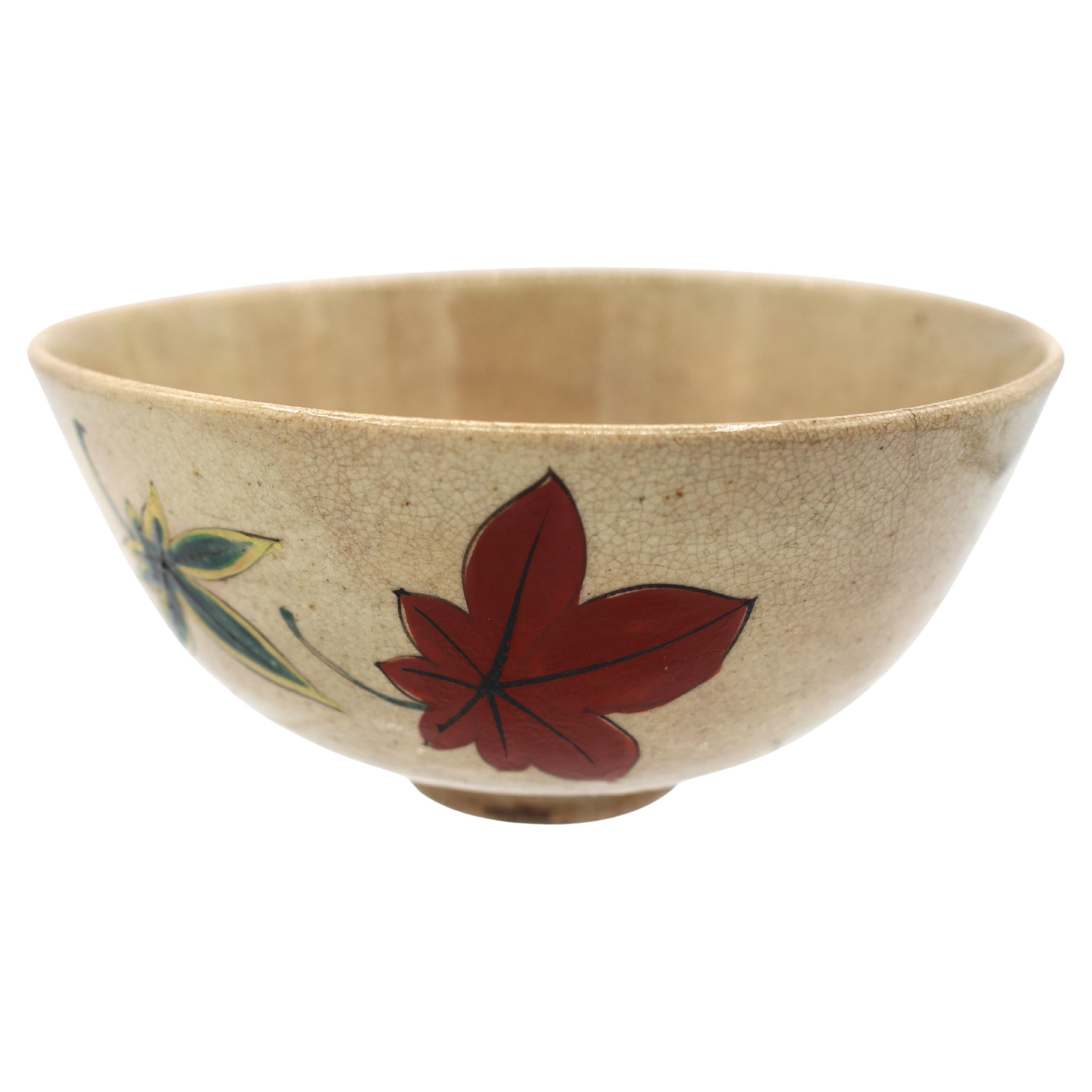 Circa 1850 Kiyomizu Chawan o Cuenco para la Ceremonia del Té
