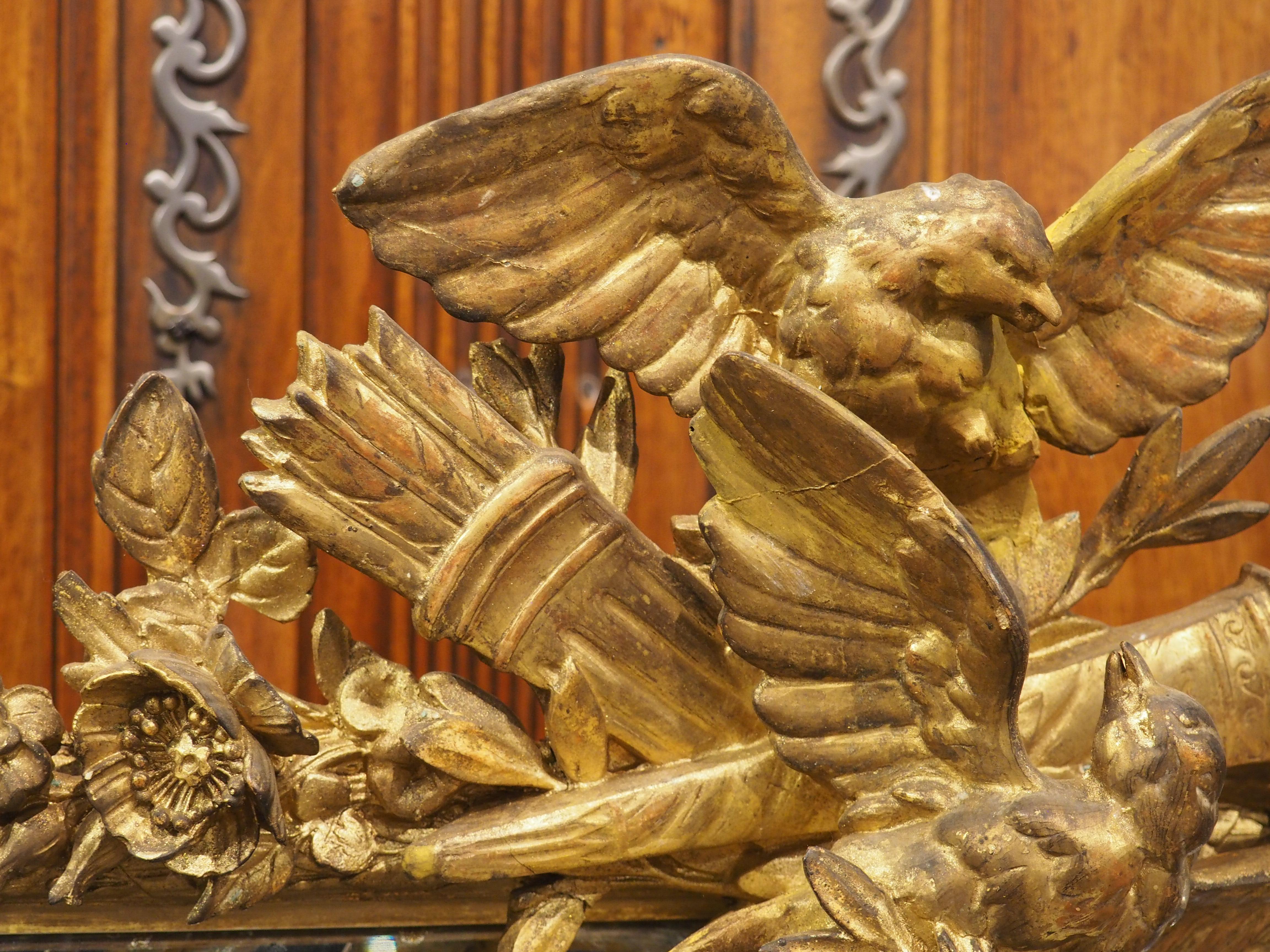 Specchio a cuscino in legno dorato di Napoleone III, Francia, 1850 ca. in vendita 4