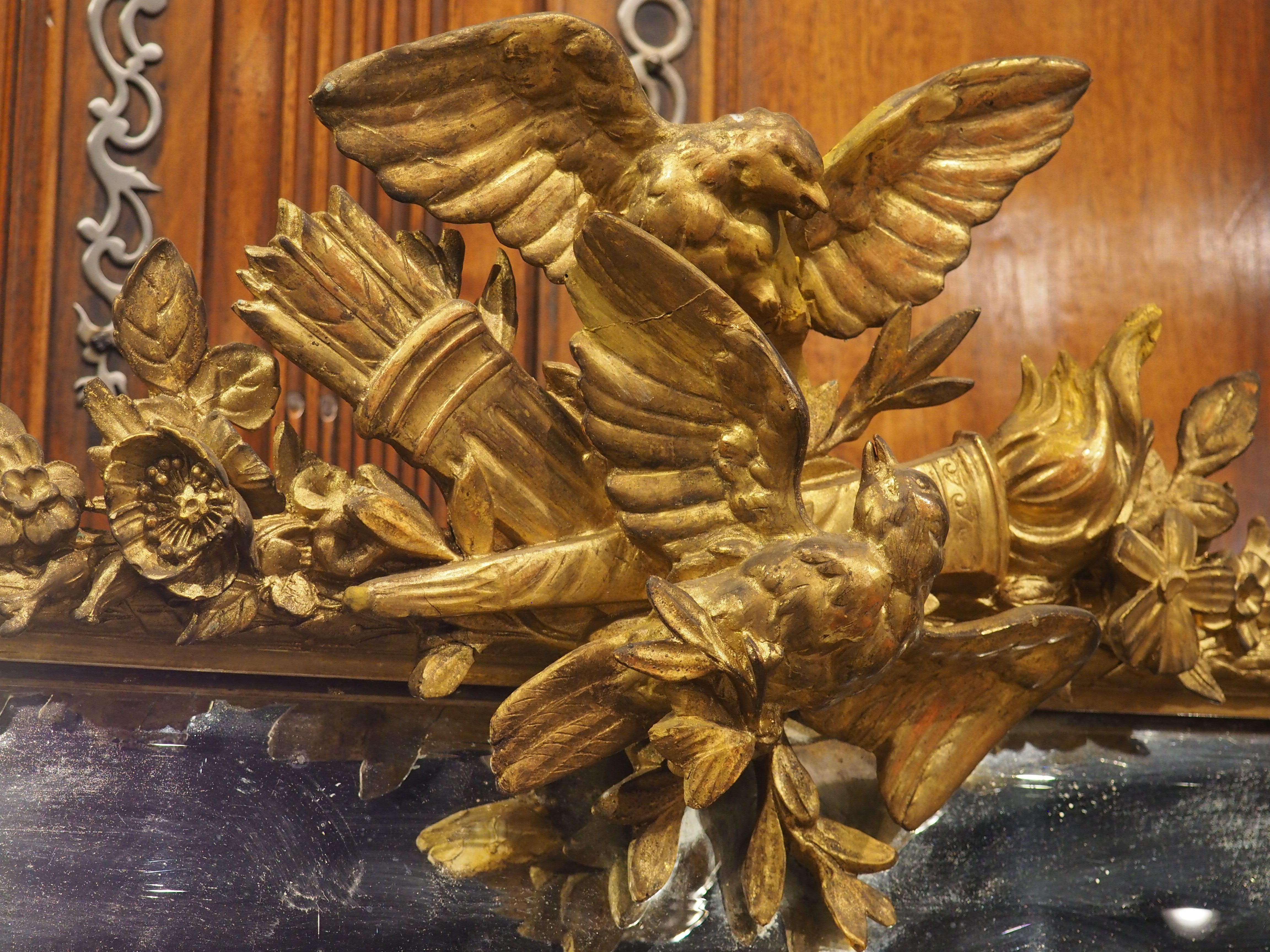 Specchio a cuscino in legno dorato di Napoleone III, Francia, 1850 ca. in vendita 5