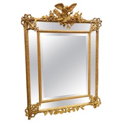 CIRCA 1850 Napoleon III Giltwood Kissen-Spiegel aus Frankreich