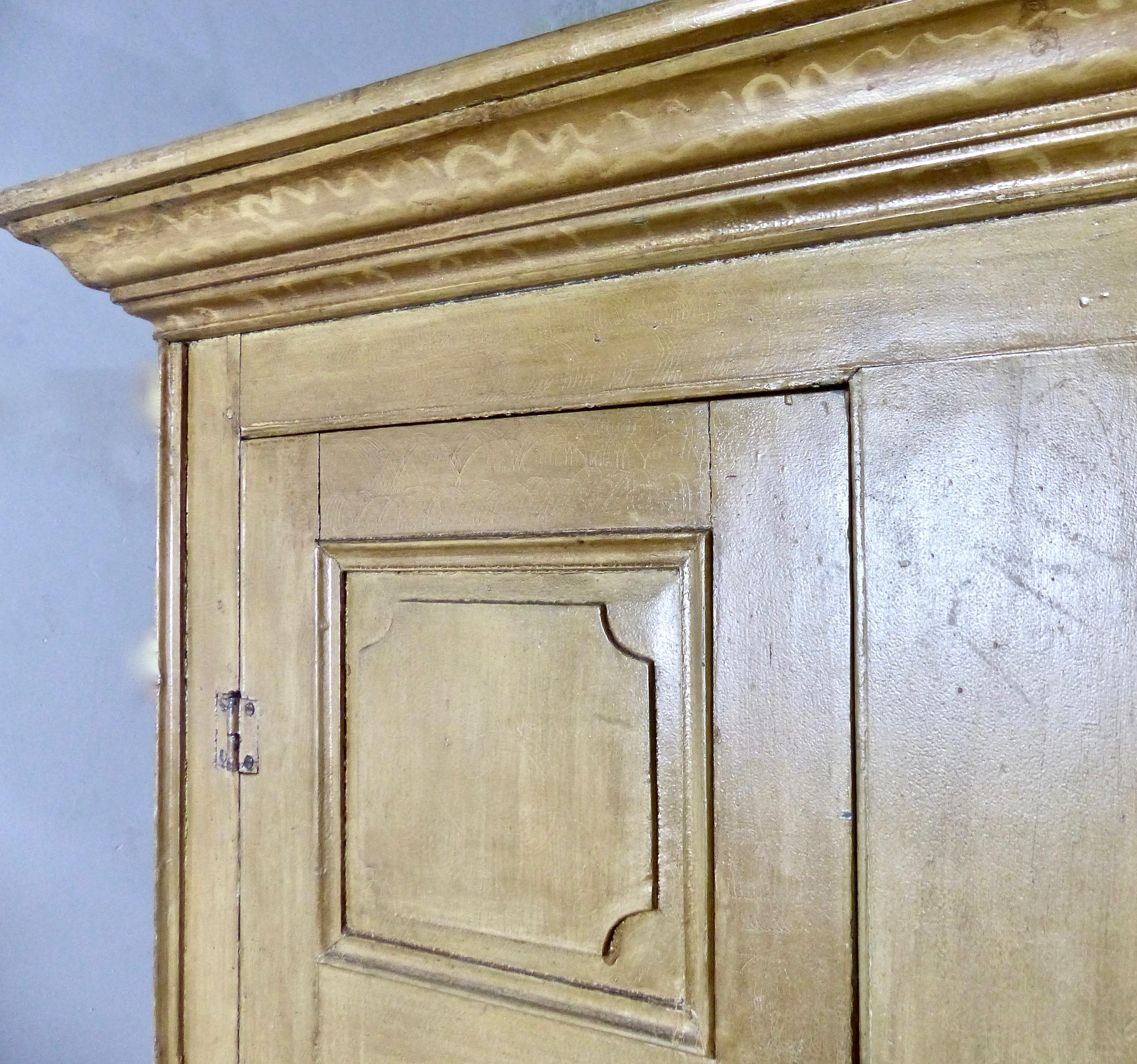 Country Painted Quebec Pine Canadian Armoire Cabinet, circa 1850