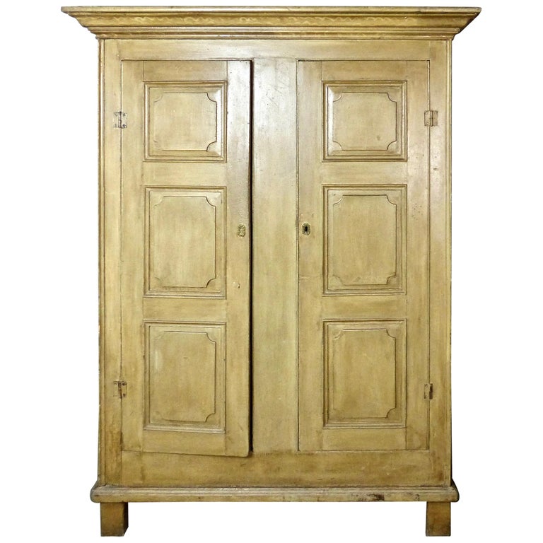Painted Quebec Pine Canadian Armoire Cabinet, circa 1850 at 1stDibs