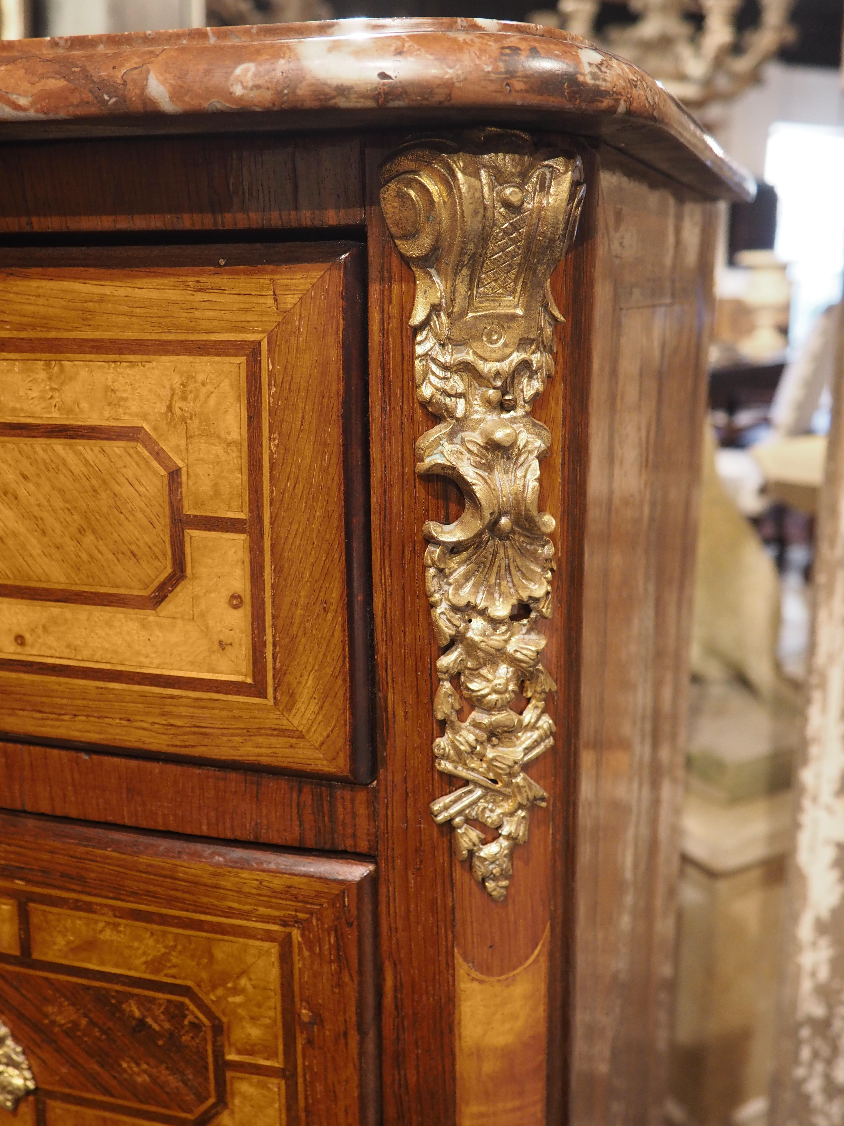 Hand-Carved Veneered French Chiffonnier from Le Dauphiné, circa 1850 For Sale