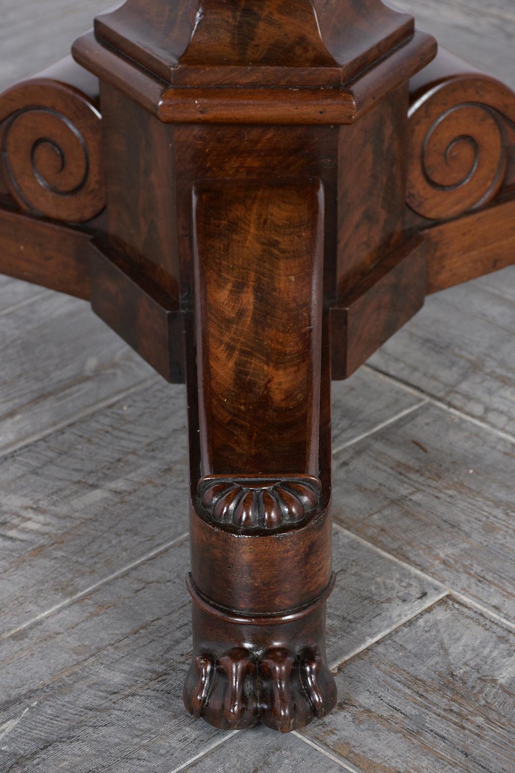 Mid 19th Century French Empire Pedestal Center Table 1