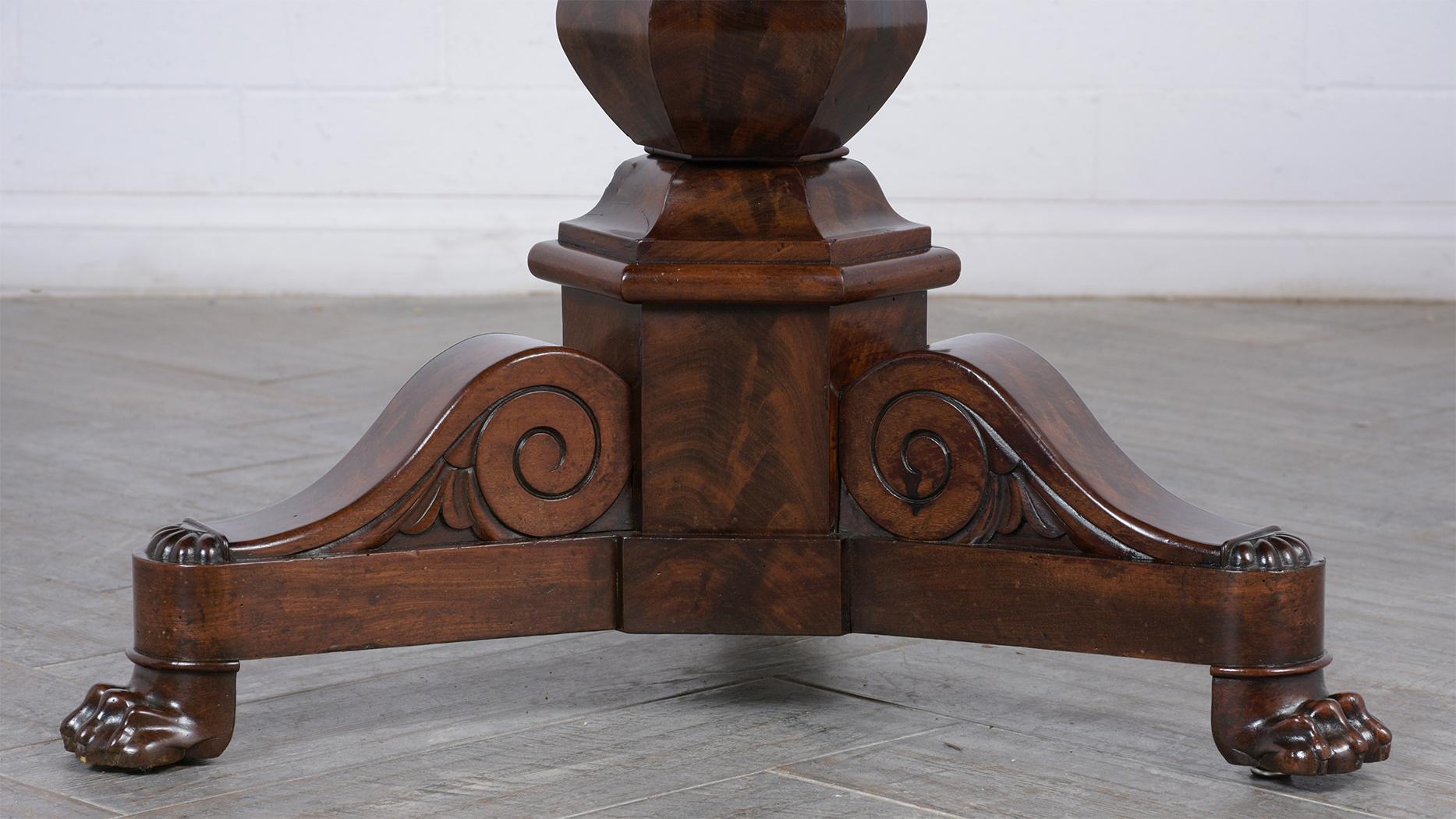 Mid 19th Century French Empire Pedestal Center Table 2