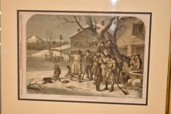 Circa 1859 Framed American Turkey Shoot Sporting Scene