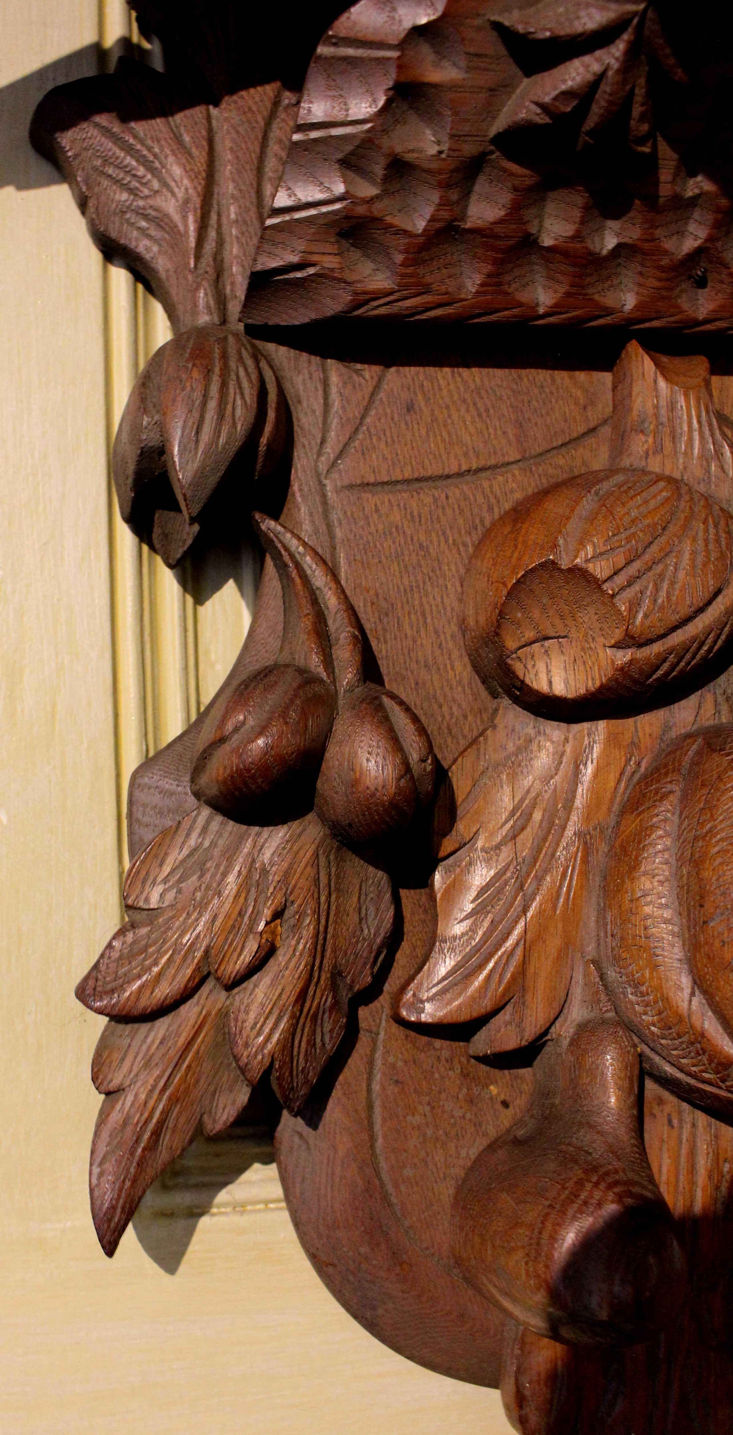 19th Century Circa 1860-1880 Black Forest Carved Eagle Wall Shelf For Sale