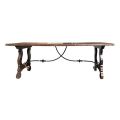 Circa 1860-1880 Italian Trestle Table in 17th Century Italian Refectory Style