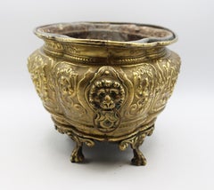 Circa 1860-80 Anglo-French Lobed Oval Brass Planter