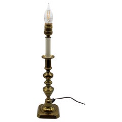 Circa 1860-80 English Brass Candlestick Lamp