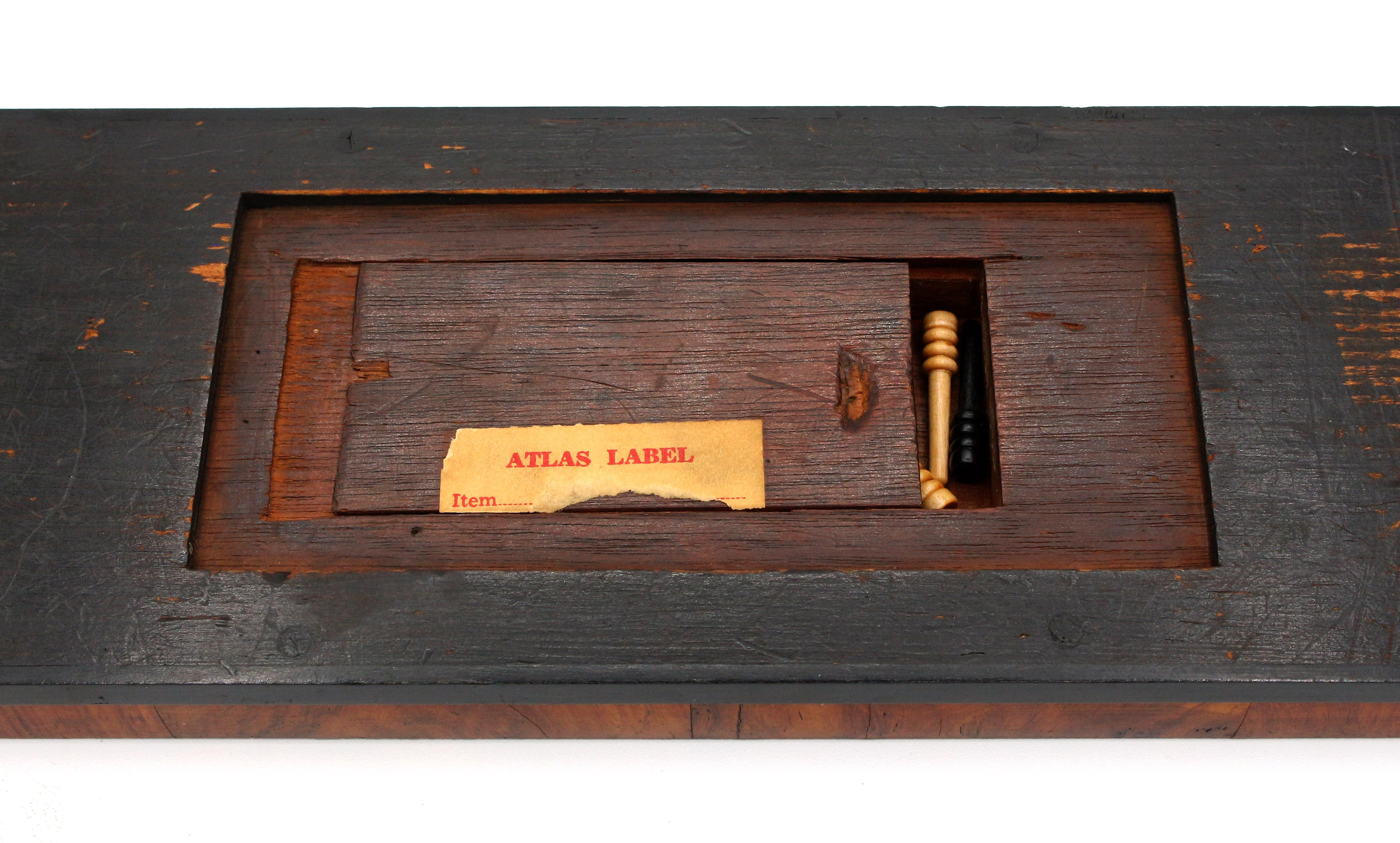 Laiton Circa 1860-80 Marqueterie anglaise incrustée Cribbage Board