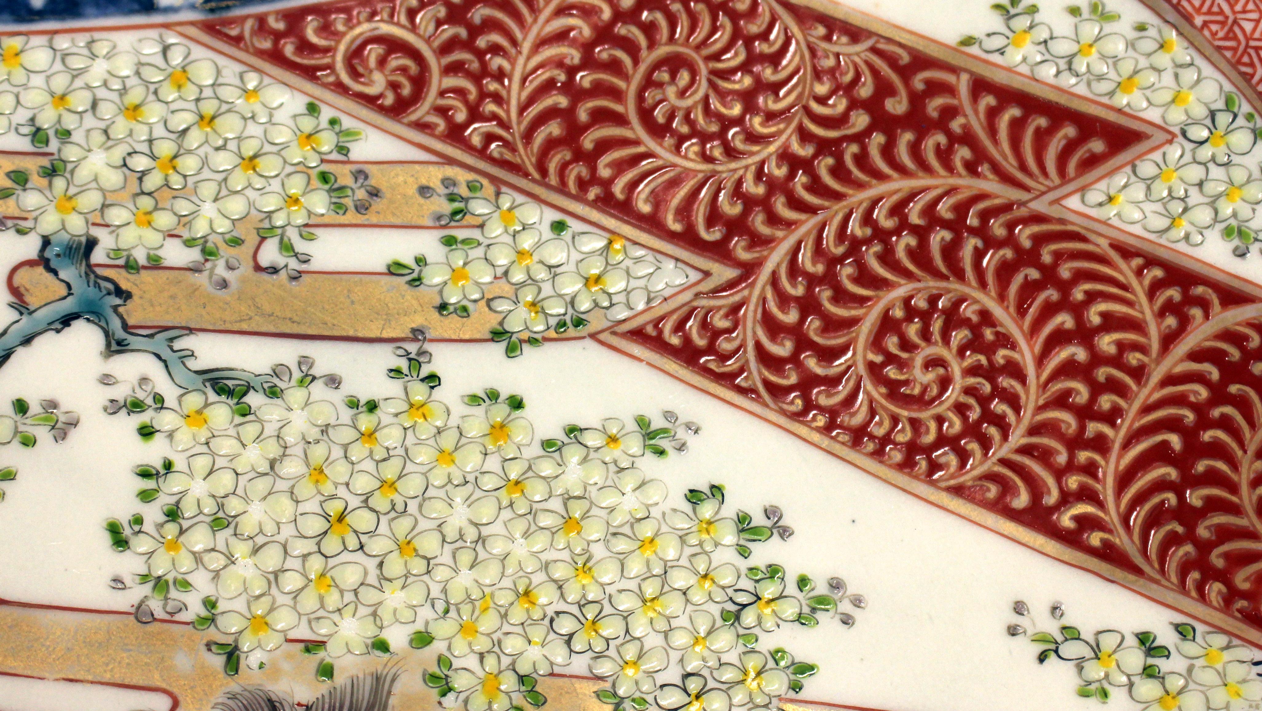 Ceramic Circa 1860-80 Japanese Imari Grand Scale Charger For Sale