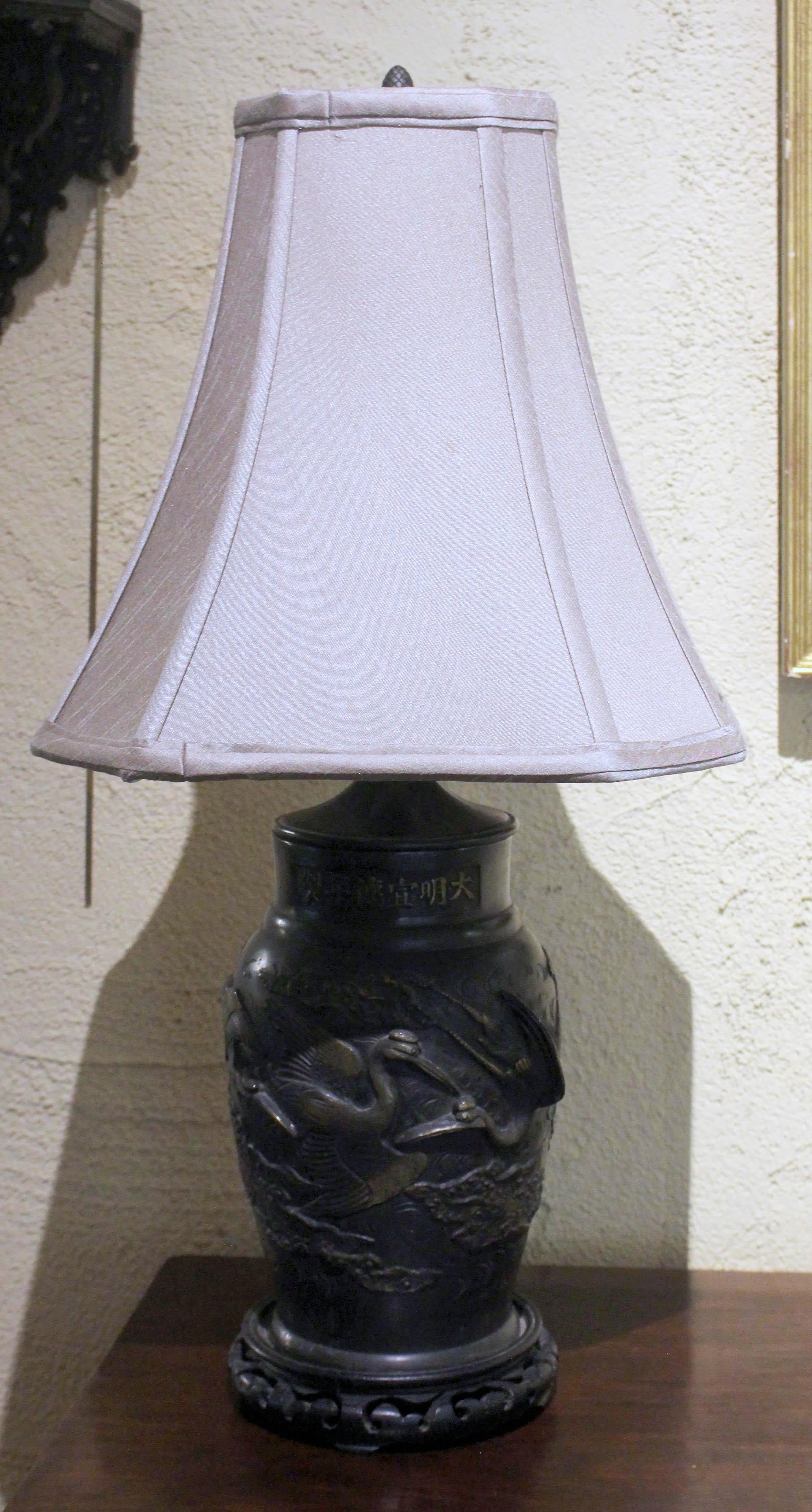 Circa 1860-80 Meiji Parcel Gilt Bronze Vase, Now as a Lamp, Japanese 6