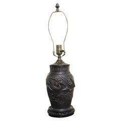 Circa 1860-80 Meiji Parcel Gilt Bronze Vase, Now as a Lamp, Japanese