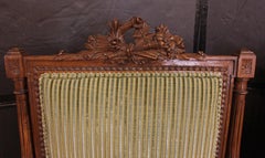 Circa 1860-80 Pair of Louis XVI Style Walnut Fauteuils