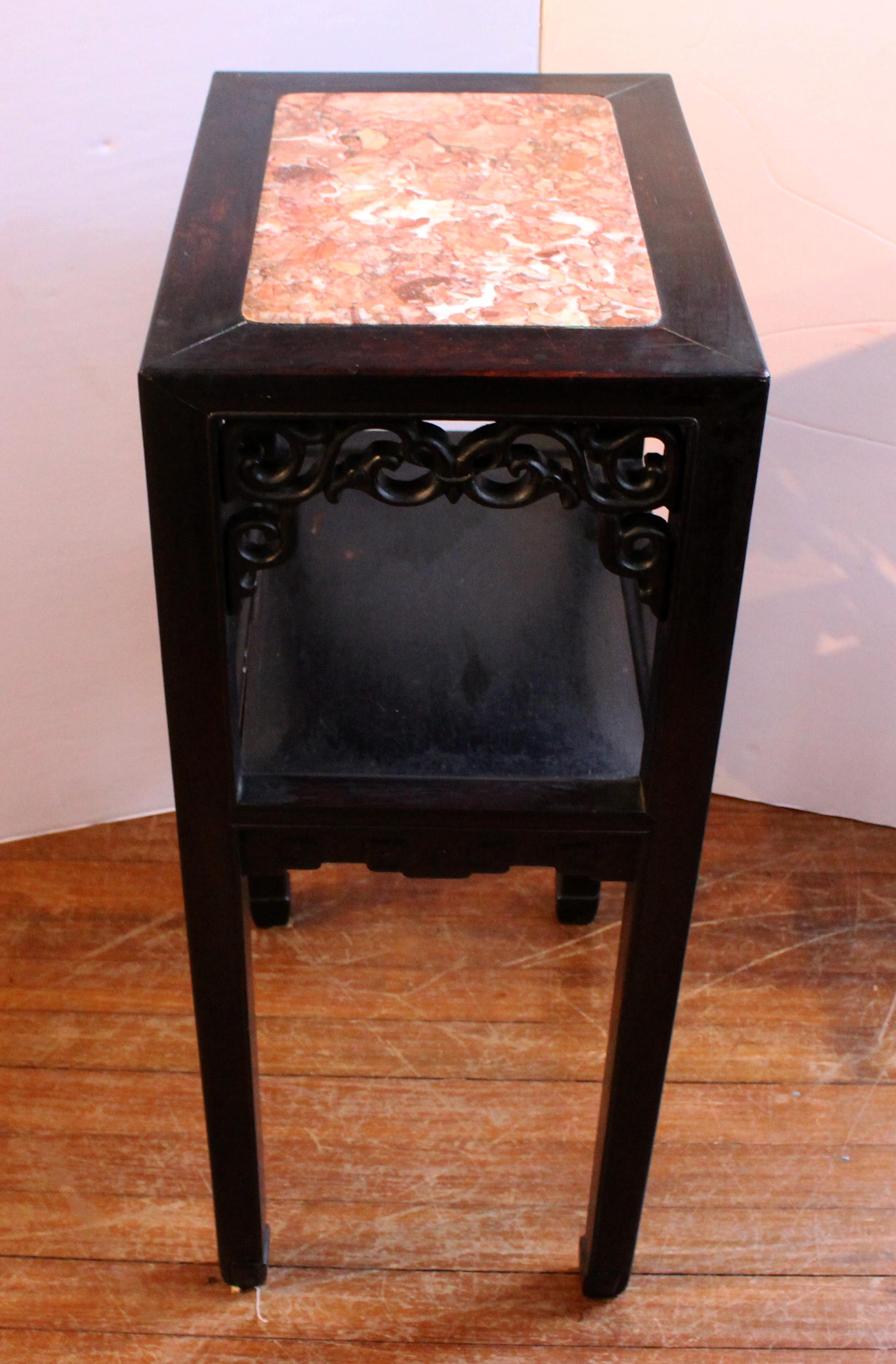 Circa 1860-80 Qing Dynasty Wood & Marble Table In Good Condition In Chapel Hill, NC