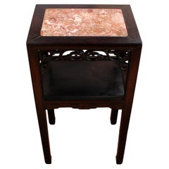 Circa 1860-80 Qing Dynasty Wood & Marble Table