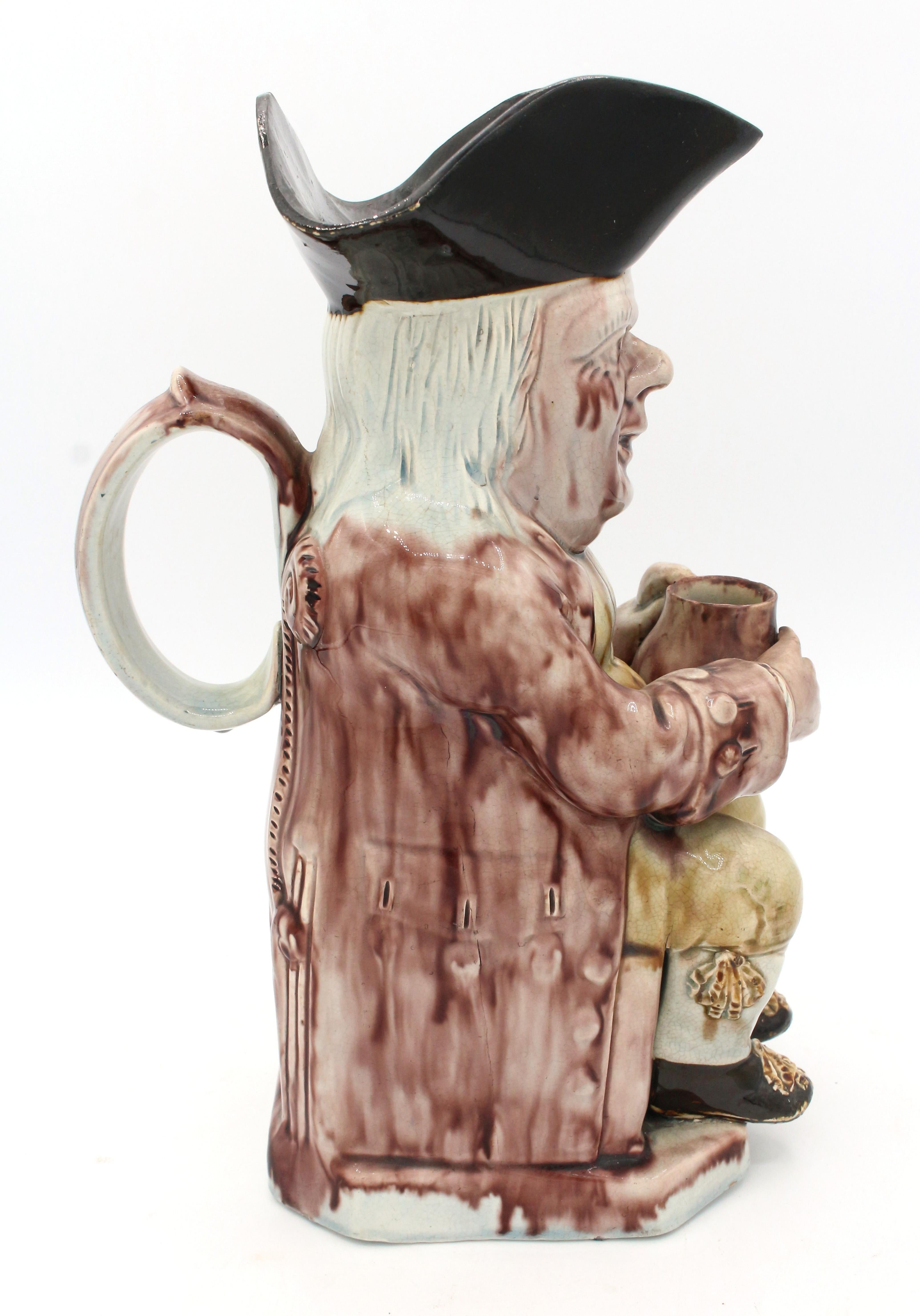 19th Century Circa 1860-80 Toby Jug of a 'Collier' with jug, English