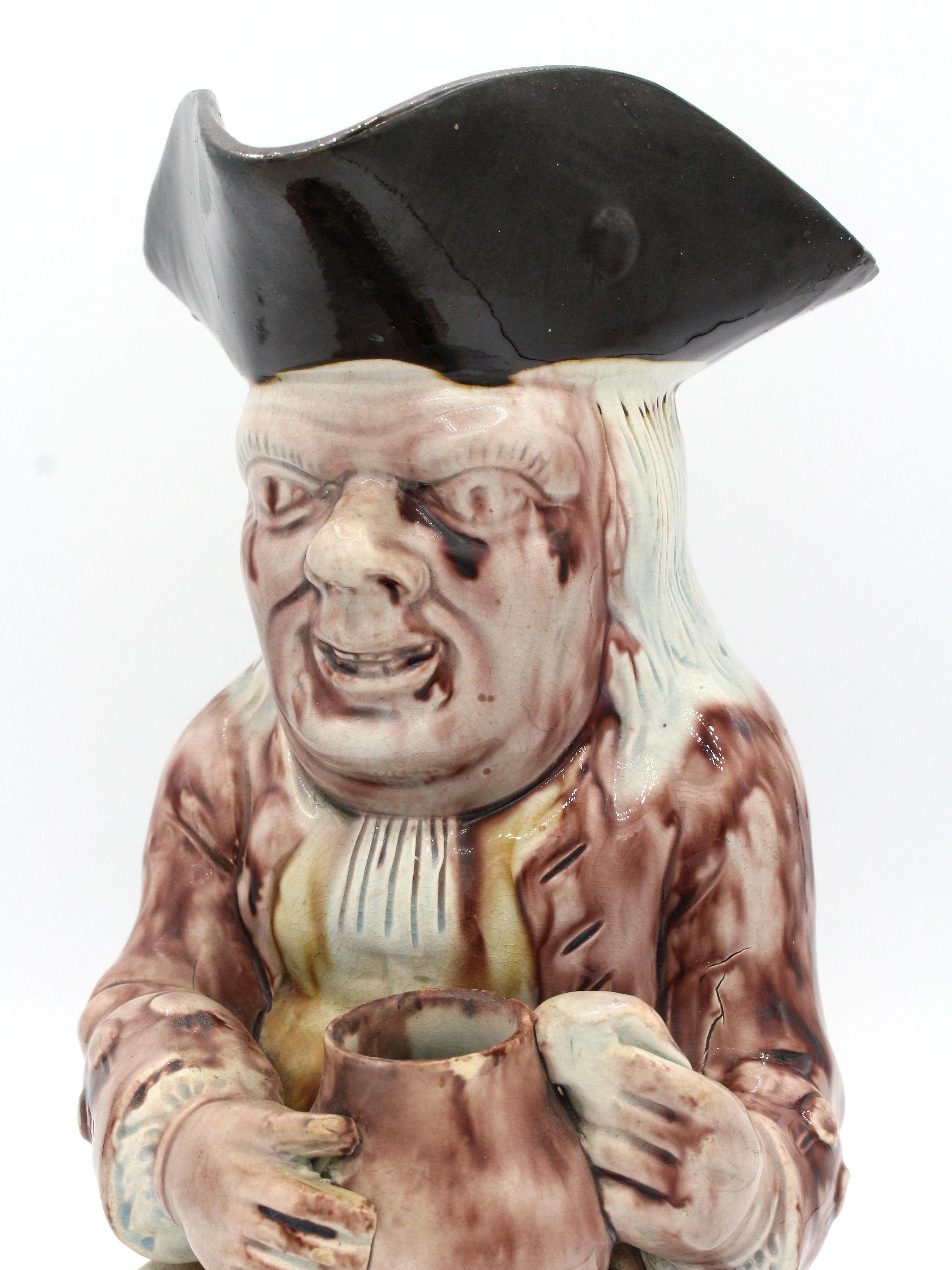 19th Century Circa 1860-80 Toby Jug of a 'Collier' with jug, English
