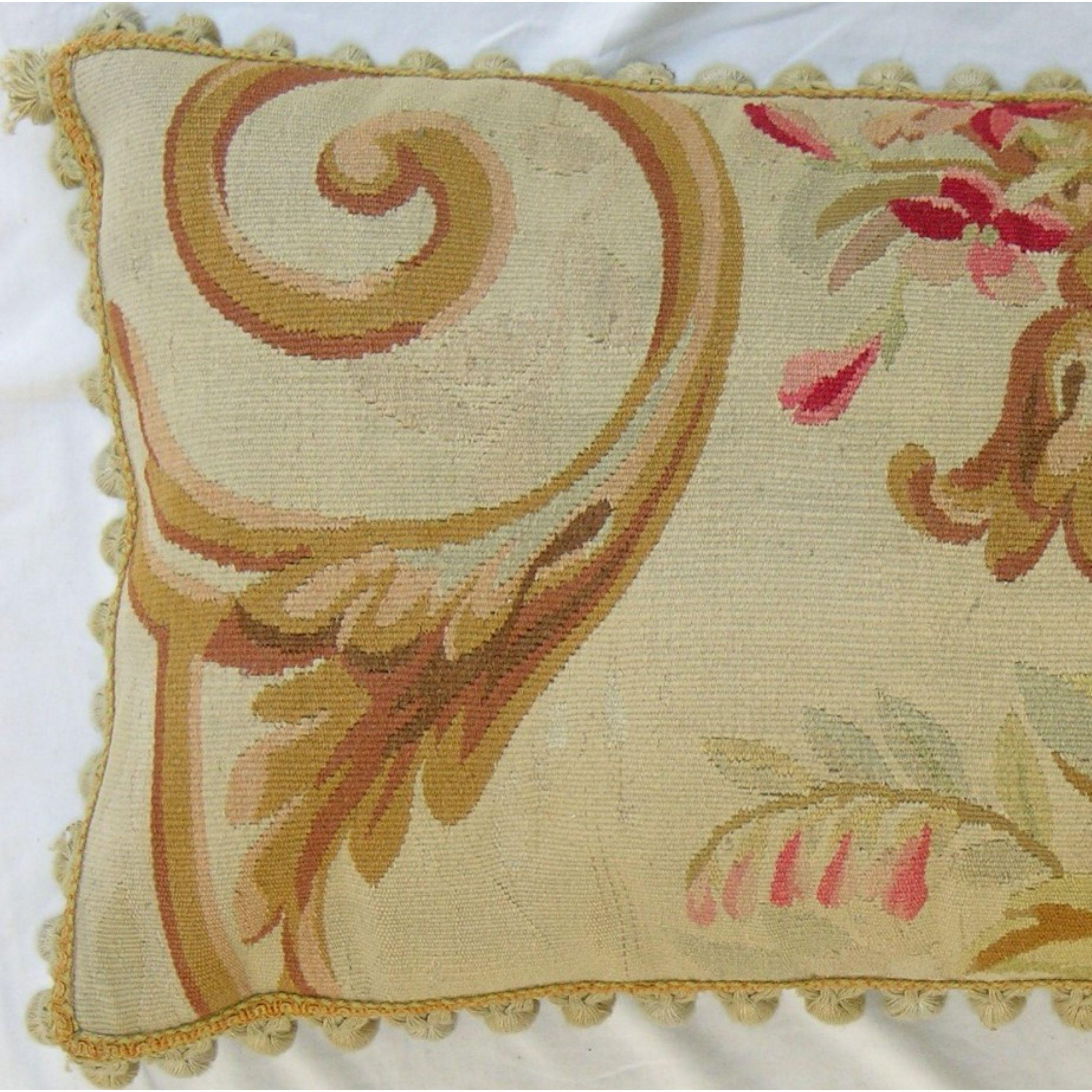 Ca. 1860 Antique French Aubusson Pillow
