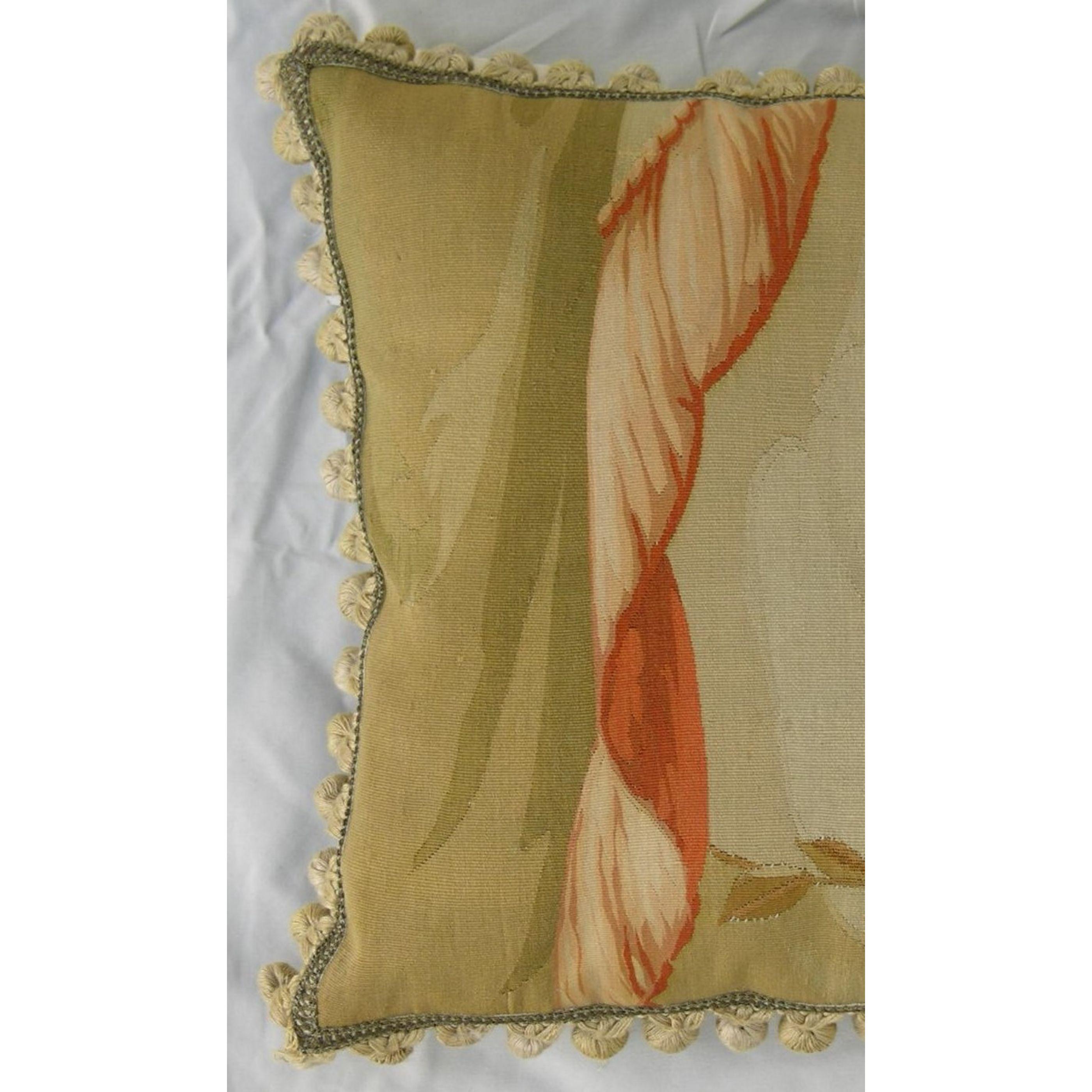 Antique French Aubusson Pillow Ca. 1860