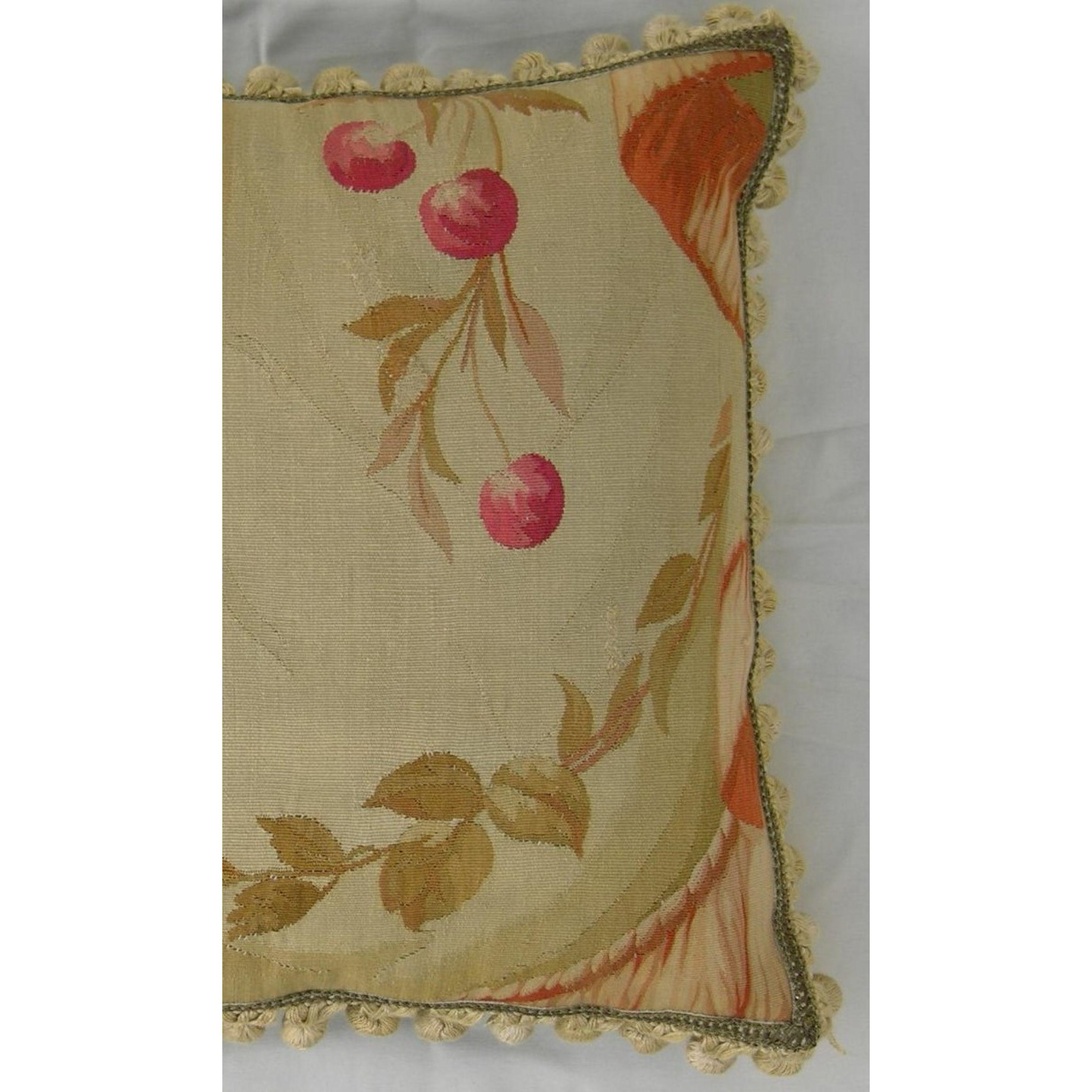Empire Circa 1860 Antique French Aubusson Pillow For Sale