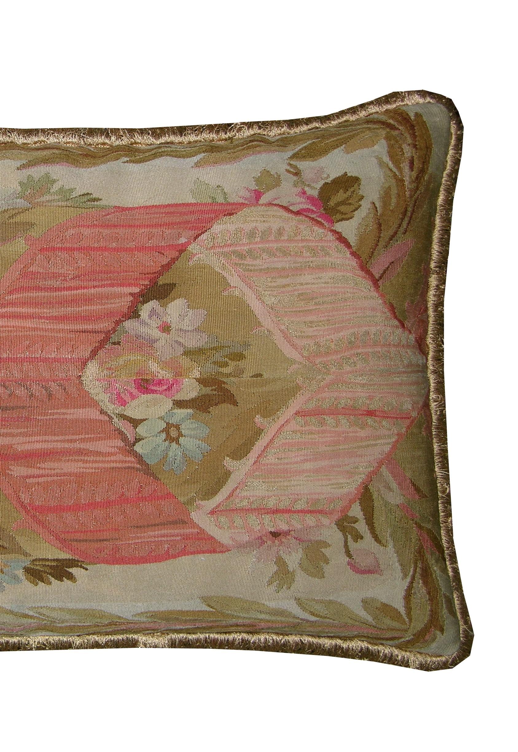 Empire Circa 1860 Antique French Aubusson Pillow For Sale