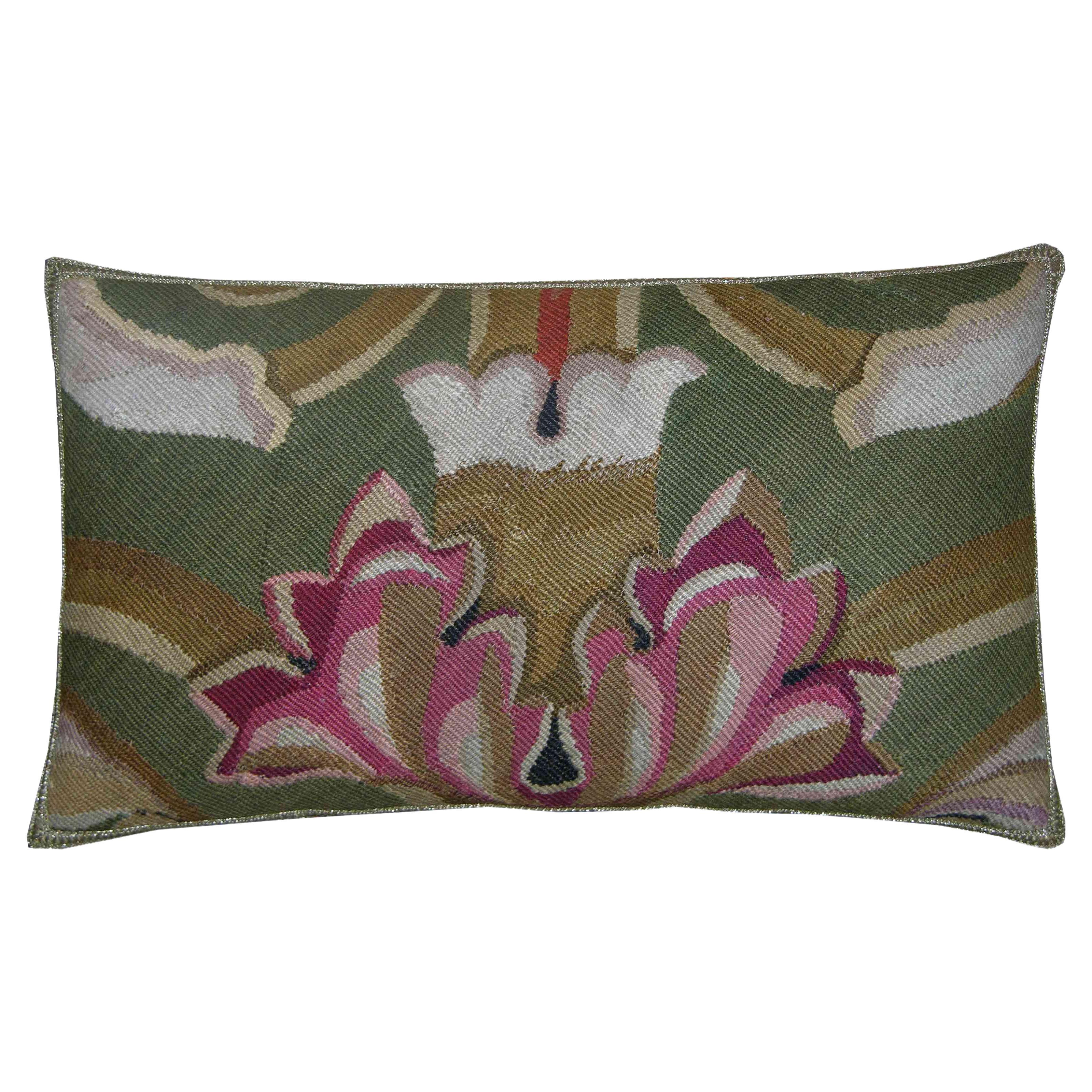 Circa 1860 Antique French Aubusson Pillow