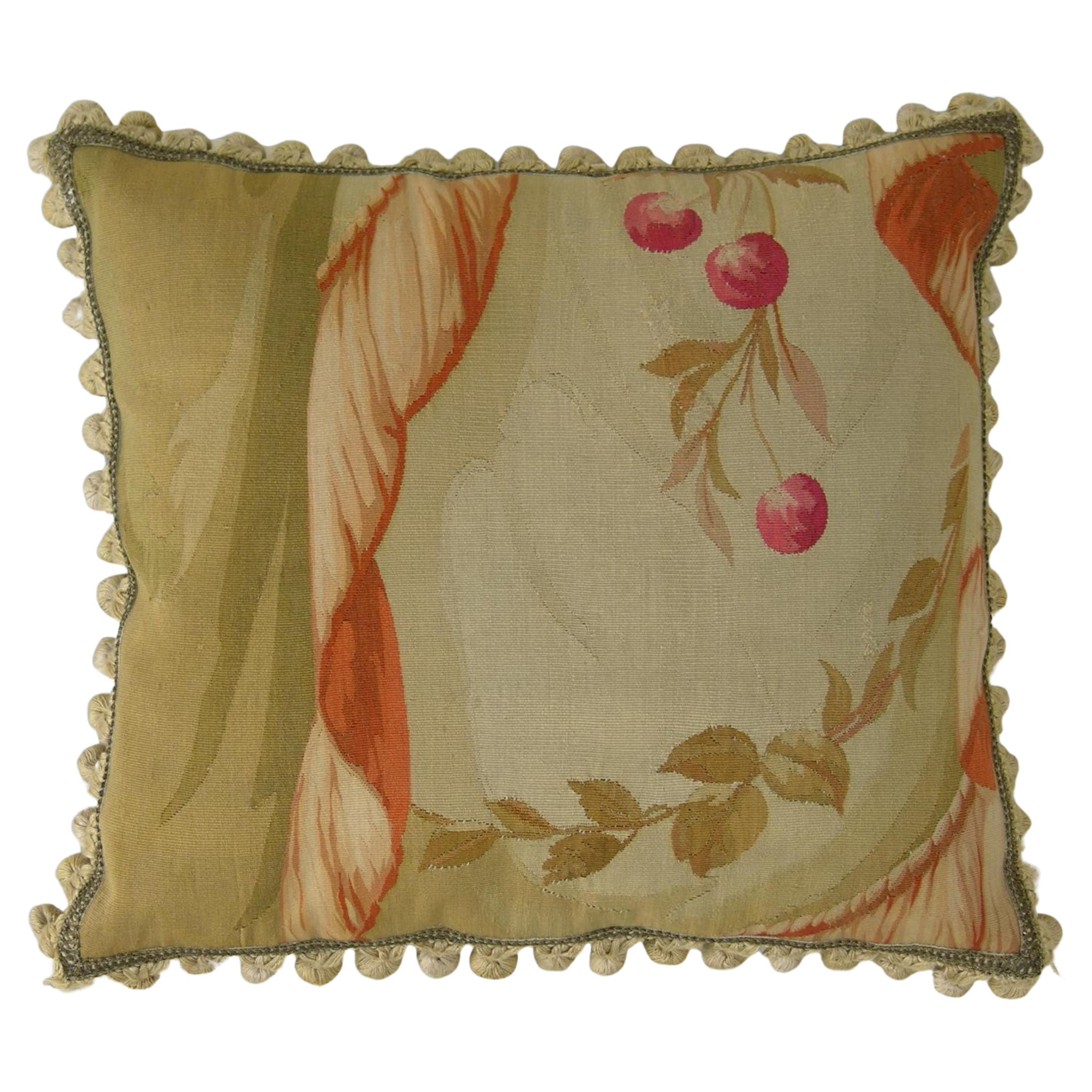 Circa 1860 Antique French Aubusson Pillow For Sale